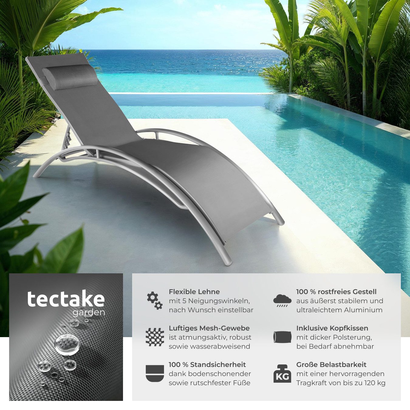 tectake Gartenliege 2er Set Gartenliege, Set, günstig online kaufen