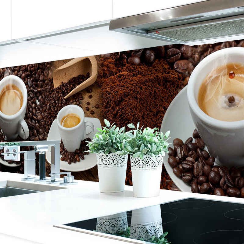 DRUCK-EXPERT Küchenrückwand Küchenrückwand Kaffee Mix Hart-PVC 0,4 mm selbstklebend