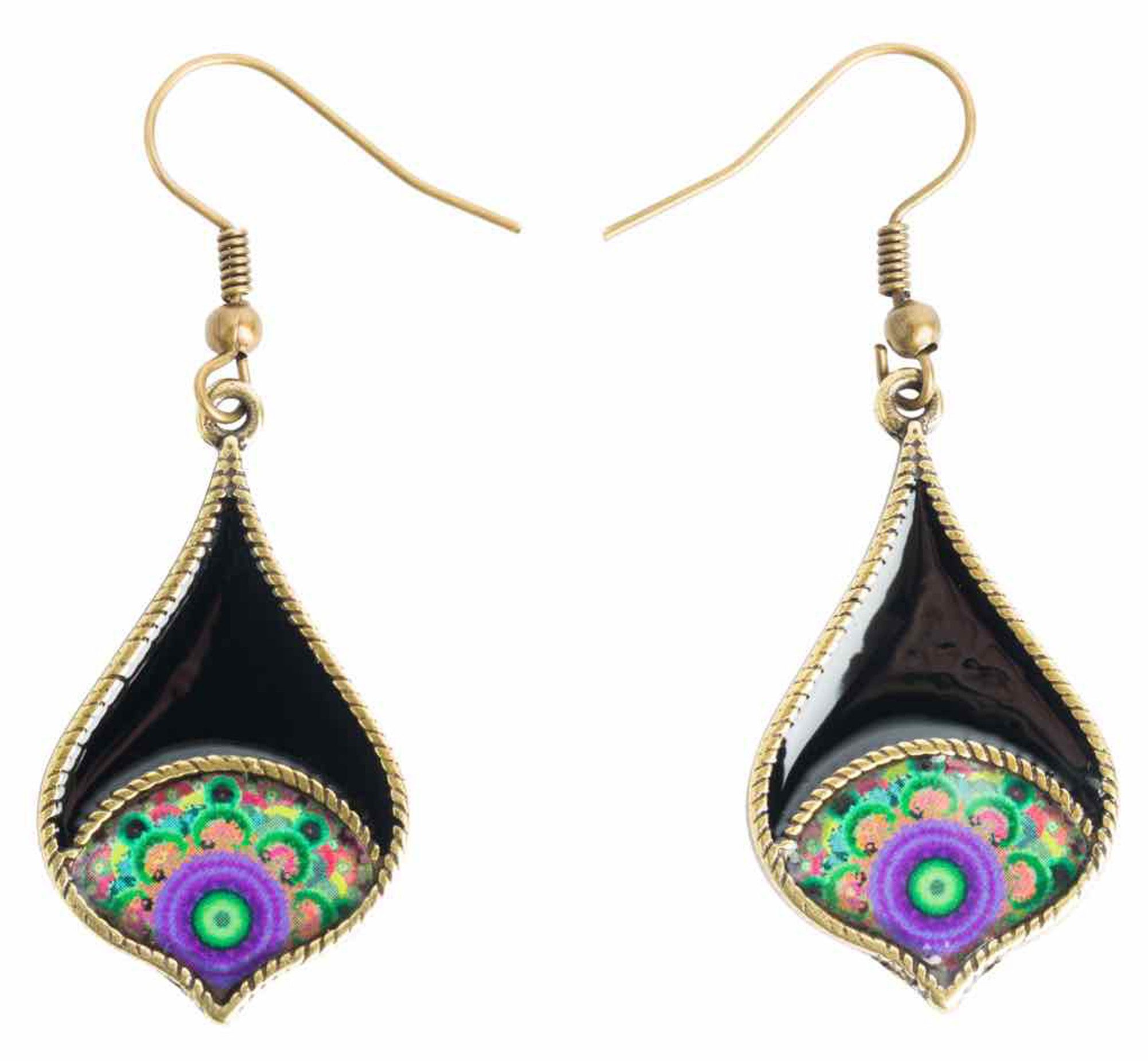 Desigual Paar Ohrhänger Galactic Garden (2-tlg), Ohrhänger Boho-Touch antik vergoldet