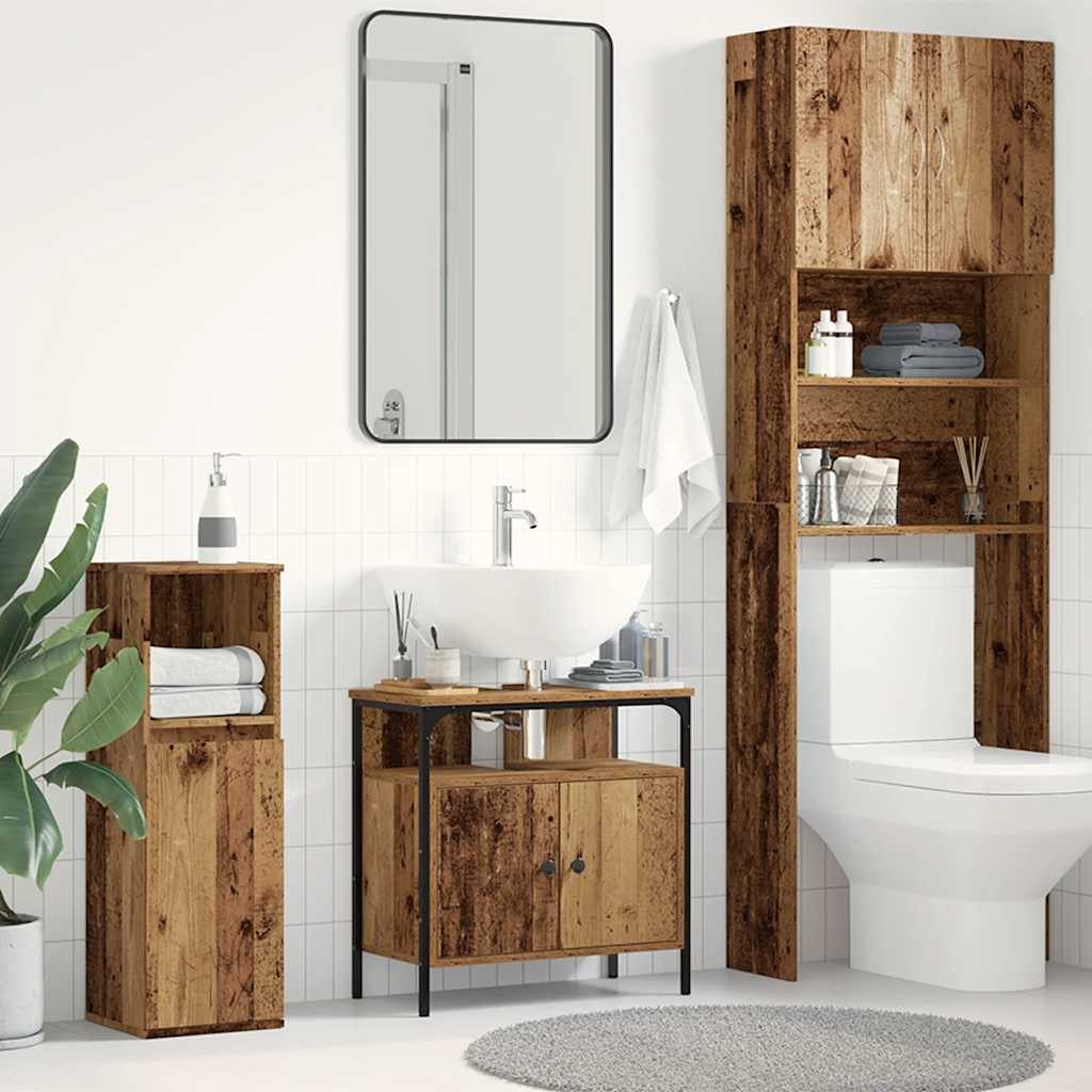 vidaXL Waschbeckenunterschrank Waschbeckenunterschrank Altholz-Optik 60x30x60 cm Holzwerkstoff