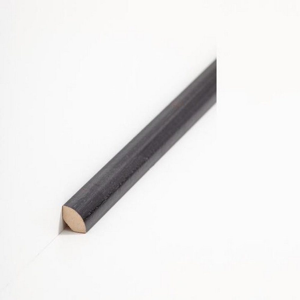 PROVISTON Sockelleiste Massivholz, 14 x 14 x 2000 mm, Schwarz, Massivholz Fußleiste, 10, L: 200 cm