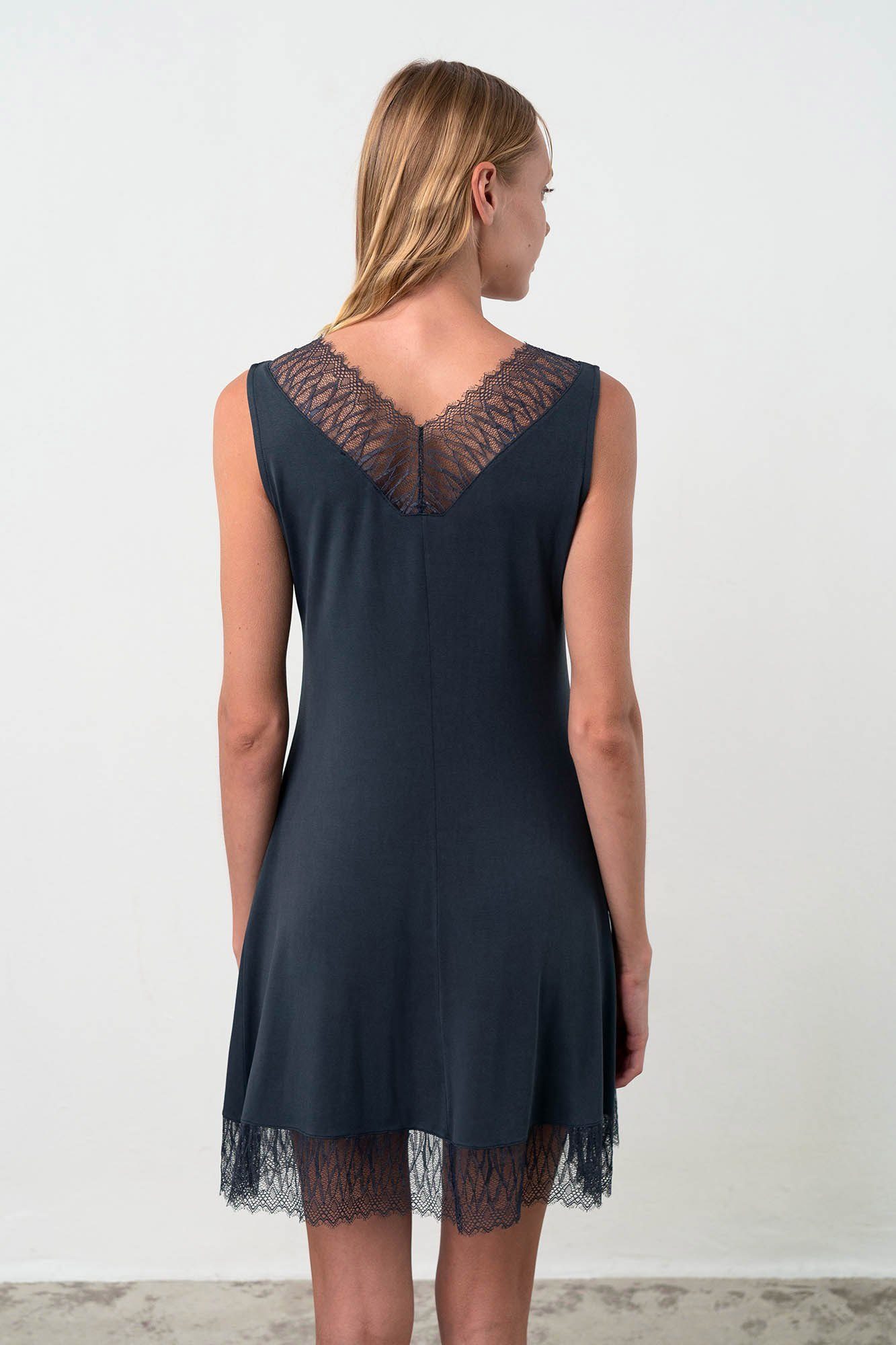 Vamp Nachthemd (Set, 1-tlg., Set) exquisiter Damen Sleepshirt 90cm Nachthemd Spitze Modal
