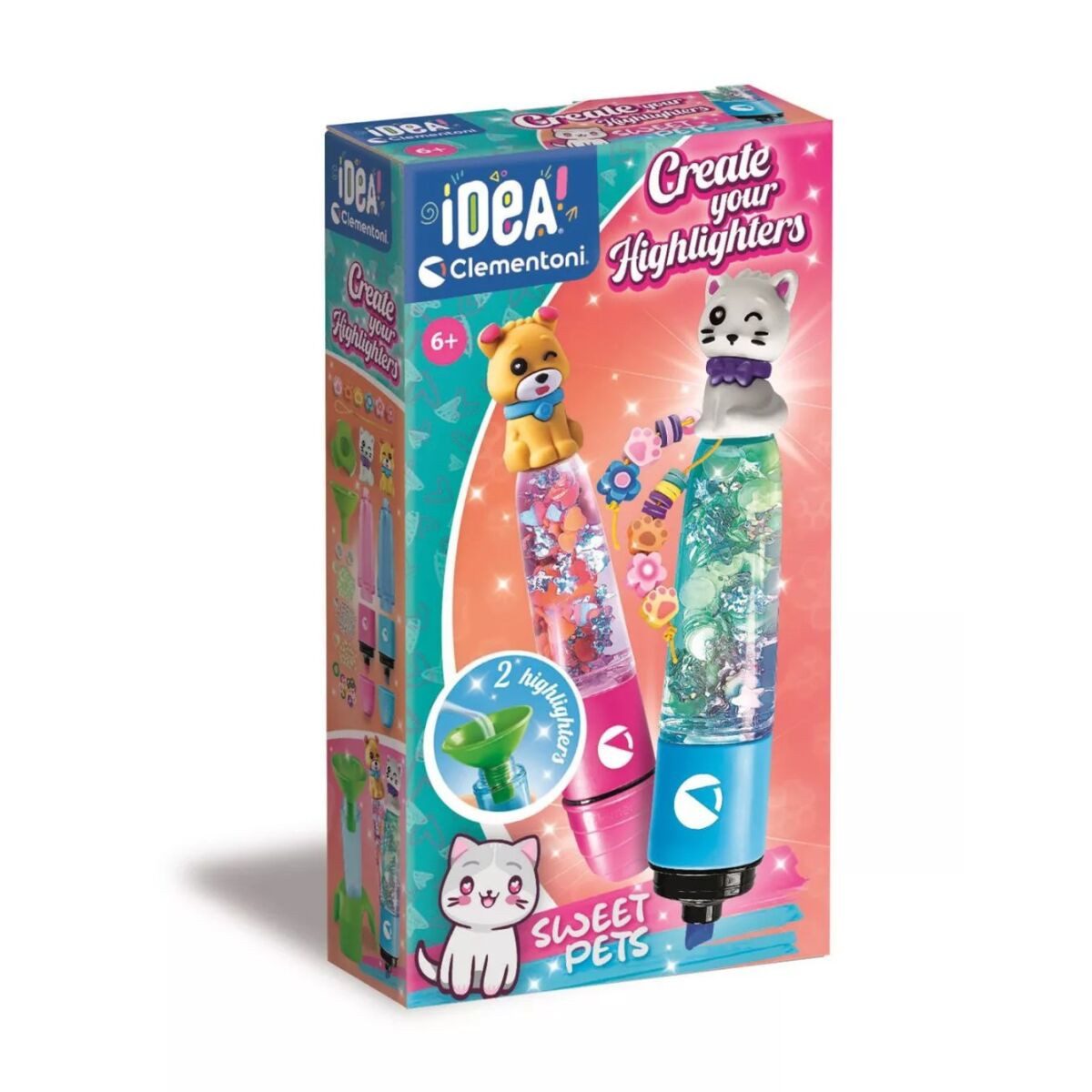 Clementoni® Kreativset Farbe Sweet Pets Textmarker-Hersteller-Set Clementoni
