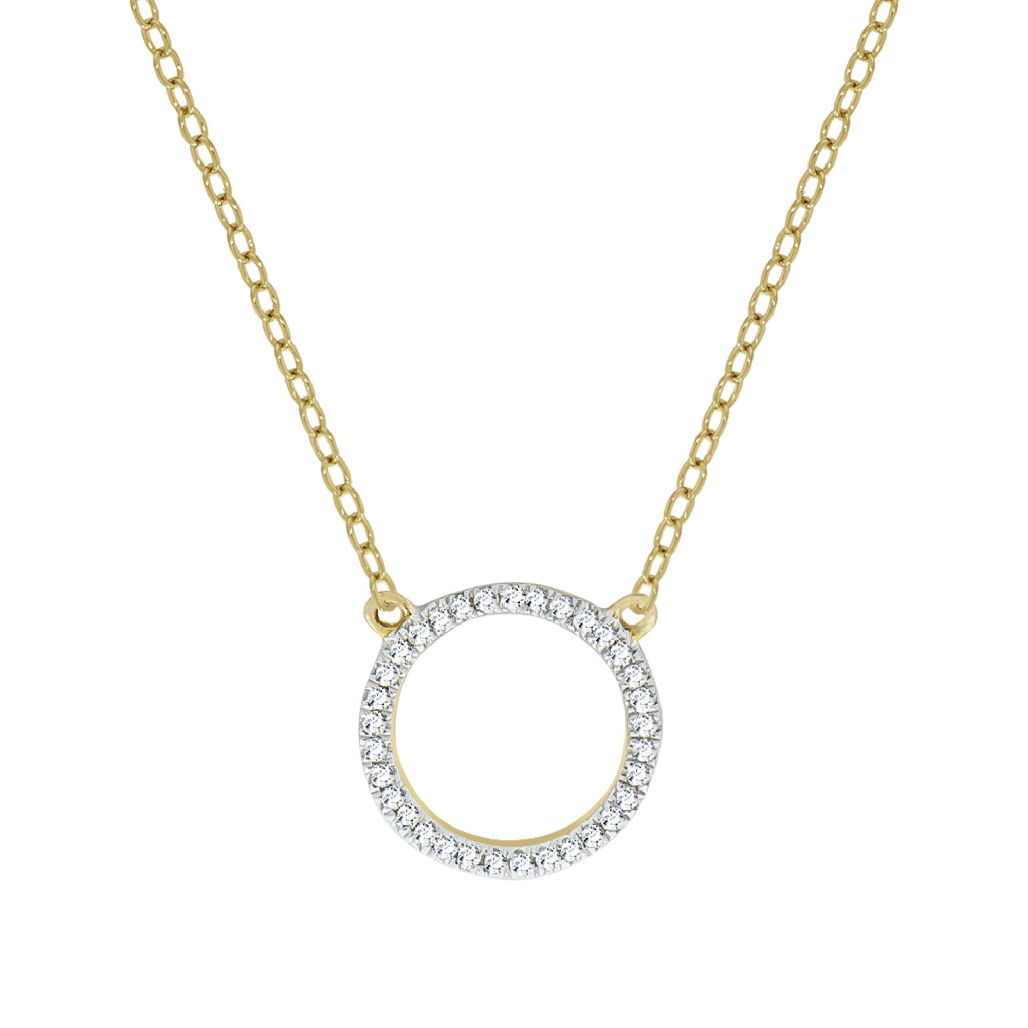 Kette mit Anhänger 375 Gelbgold zweifarbig