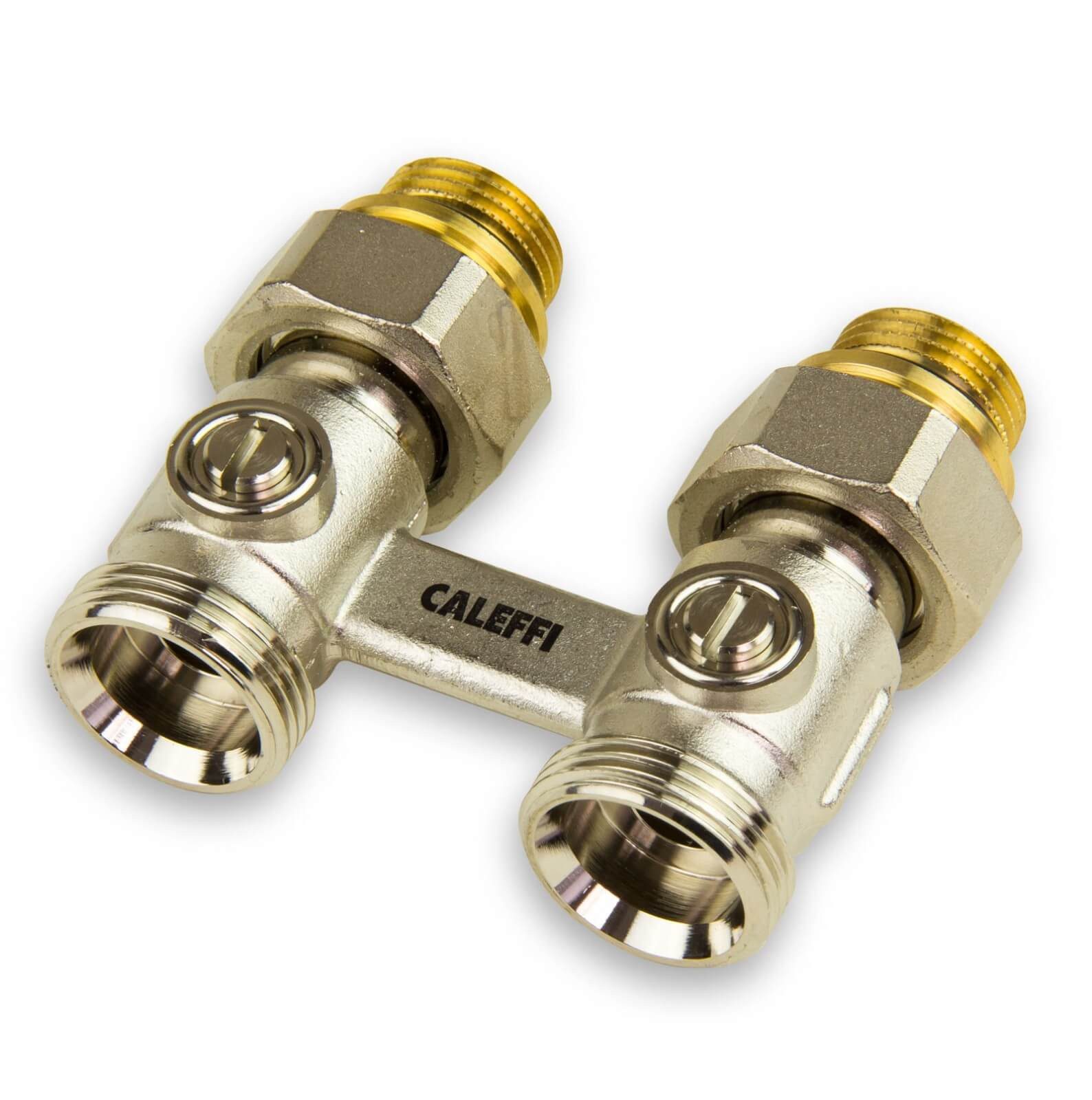 Caleffi Heizkörperthermostat Caleffi Hahnblock 1/2" x 3/4" Durchgang Doppel Heizkörper Anschluß