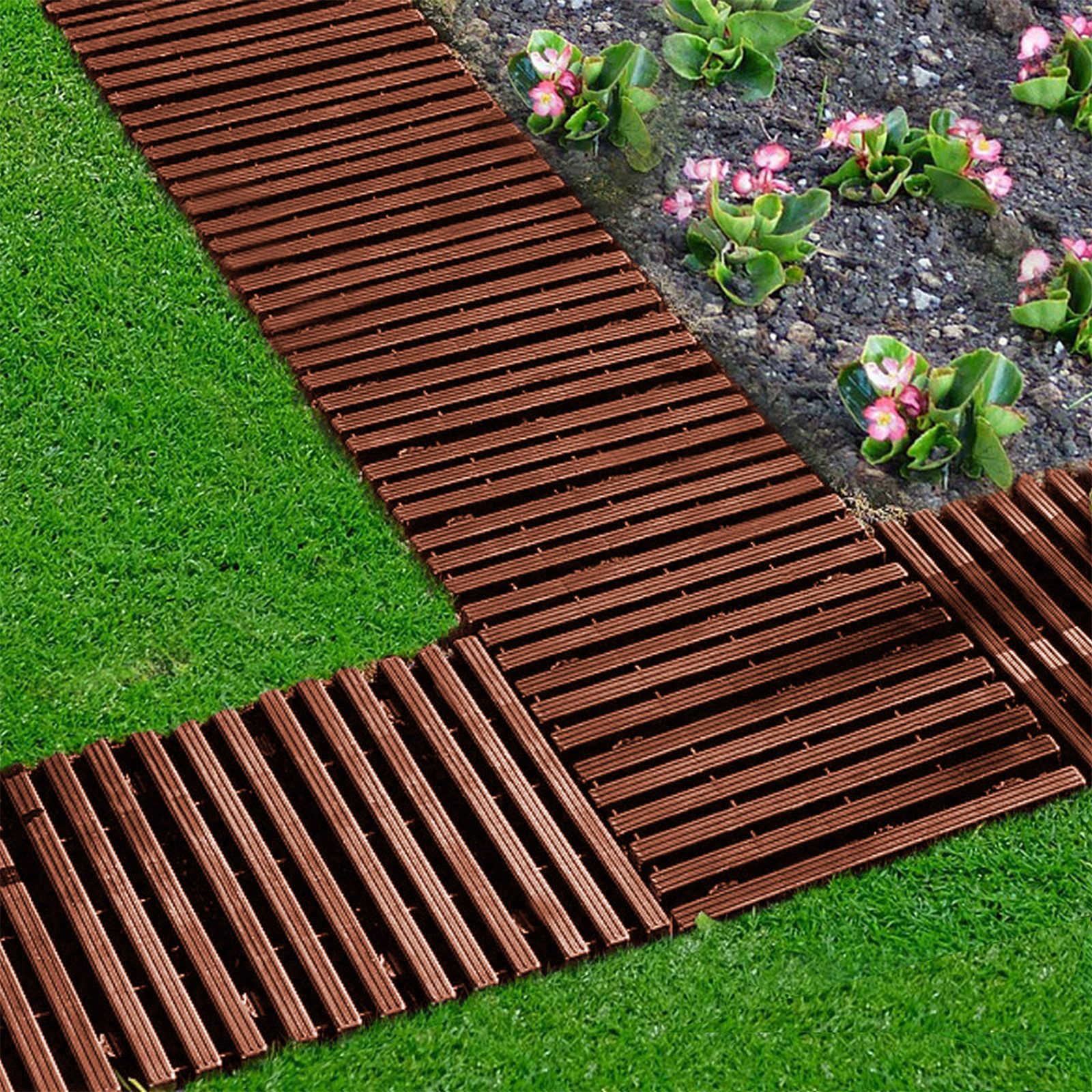 HTI-Living Trittsteine Rollweg Nessa, 30x262 cm, Set, 32-St., 32 Module inkl. Verbindungselementen, Gehweg Gartenweg leicht zu verlegen