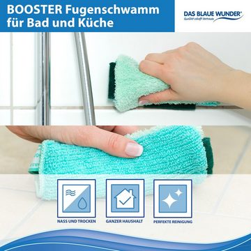 Das Blaue Wunder® Booster Premium Allrounder, Reinigungspad & Fugenschwamm Reinigungstücher (6-tlg., Set Bunt, saugstarke Bambusfasern)