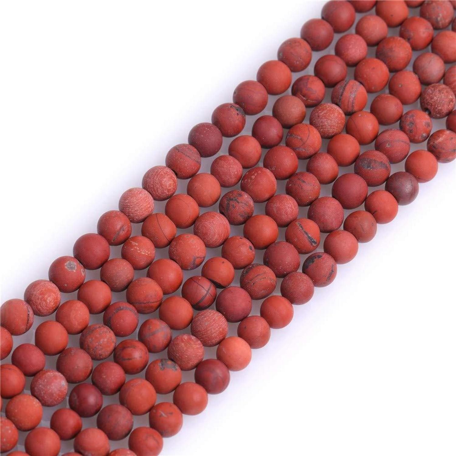 LuxusKollektion Bastelperlen Perlen Roter Jaspis matt 4mm rund 38cm