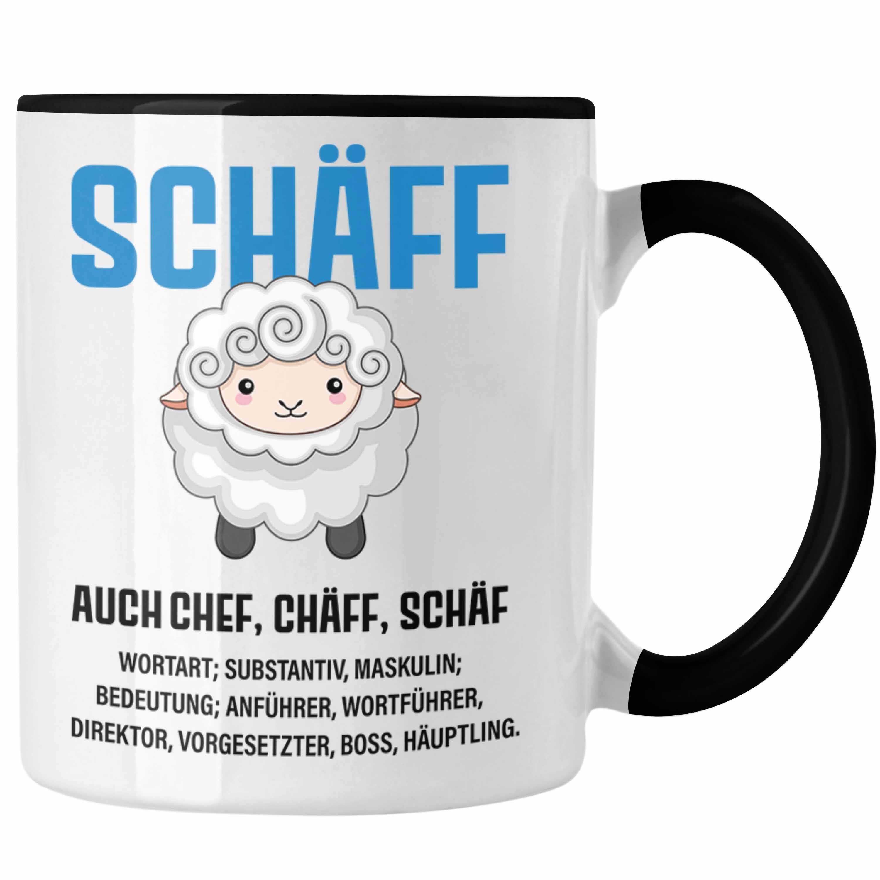 Trendation Tasse Trendation - Chef Tasse Geschenke Lustig Kaffeetasse Abschied Spruch Geschenkidee Schwarz