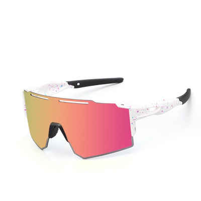 GelldG Sonnenbrille Fahrradbrille, Wassertransferdruck Sportbrillen, UV 400 Schutz Brille