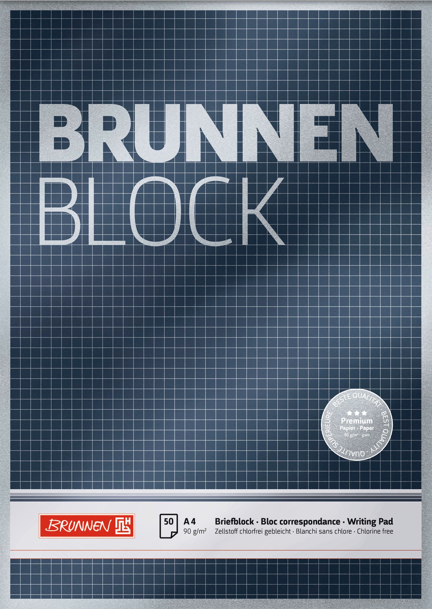 BRUNNEN Briefpapier BRUNNEN 1052828 Briefblock Premium "BRUNNEN-Block" A4 kariert