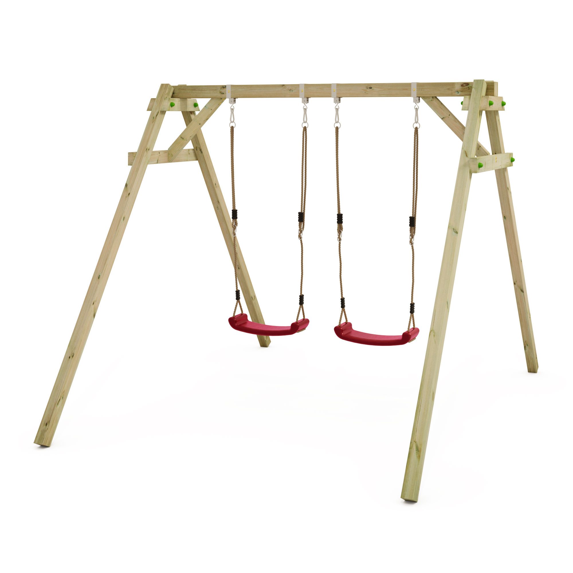 Wickey Doppelschaukel Smart Move - Kinderschaukel mit zwei höhenverstellbaren Sitzen, (Wetterfeste Holzschaukel für Geschwister & Freunde, Outdoor Schaukelgerüst zur Förderung von Gleichgewicht & Koordination), Gartenschaukel mit Massivholzrahmen und 10-Jahren Garantie*