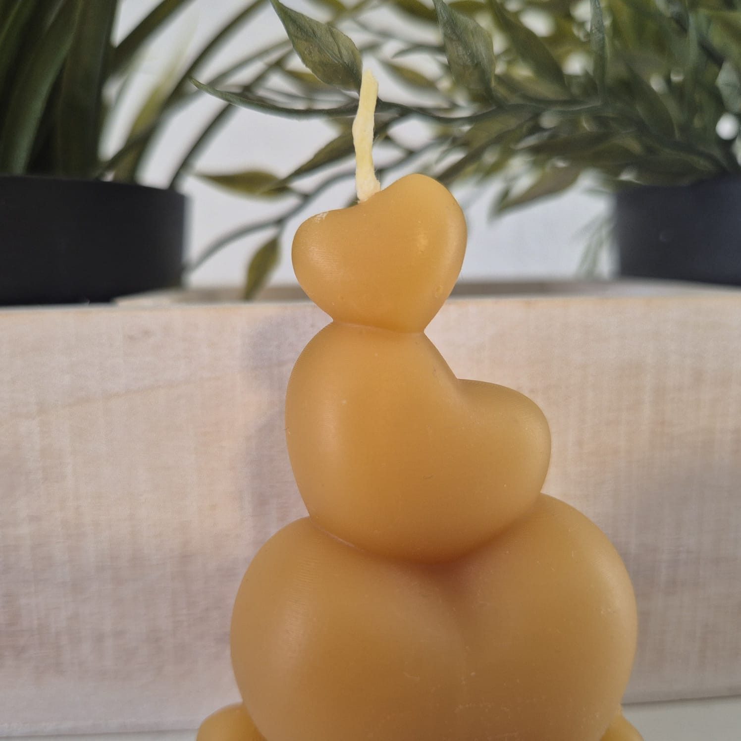 Aspinaworld Bienenwachskerze Herz Kerze 8 cm – Kerze aus Bienenwachs