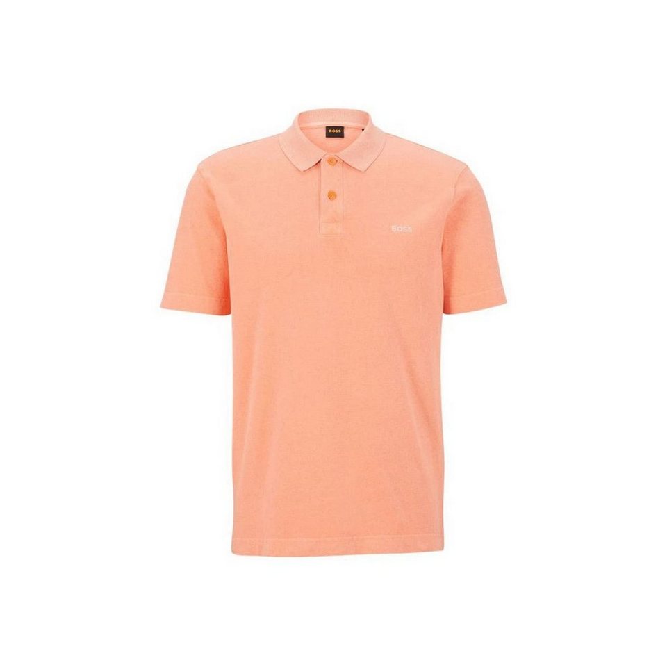 HUGO Poloshirt orange passform textil (1-tlg)