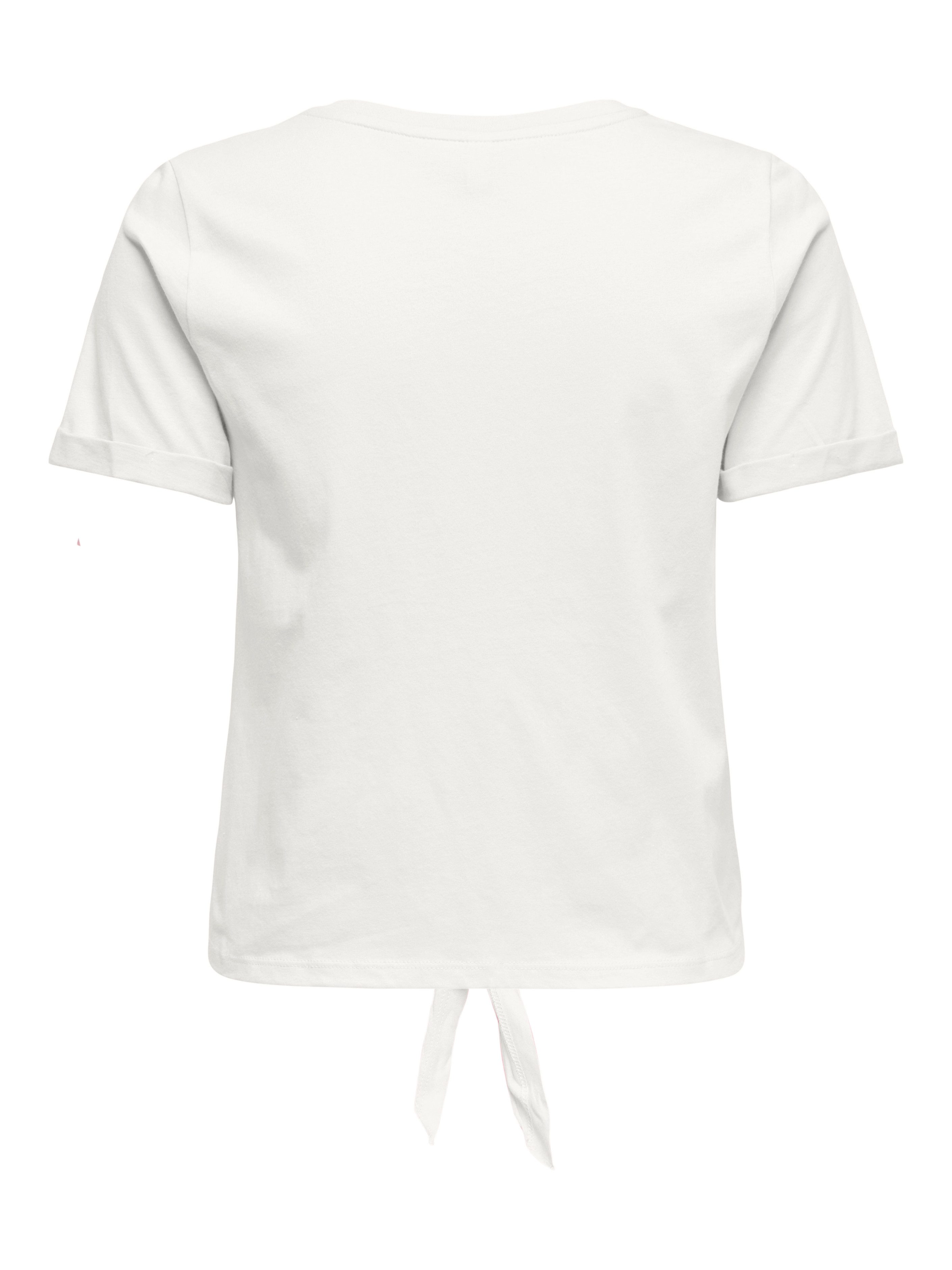 ONLY Kurzarmshirt ONLDORA S/S KNOT FOLD-UP TOP JRS Baumwolle, regular fit, Rundhals