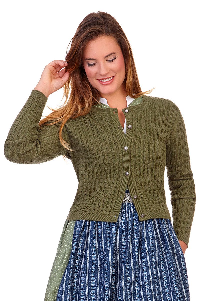 Hammerschmid Trachtenstrickjacke Trachten Strickjacke - REIT - mauve, oliv