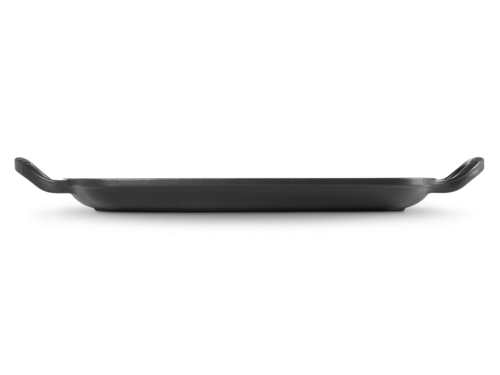 LE CREUSET Servierplatte Grillplatte Signature rechteckig schwarz matt 30cm, Emailliertes Gusseisen, (Grillplatten)