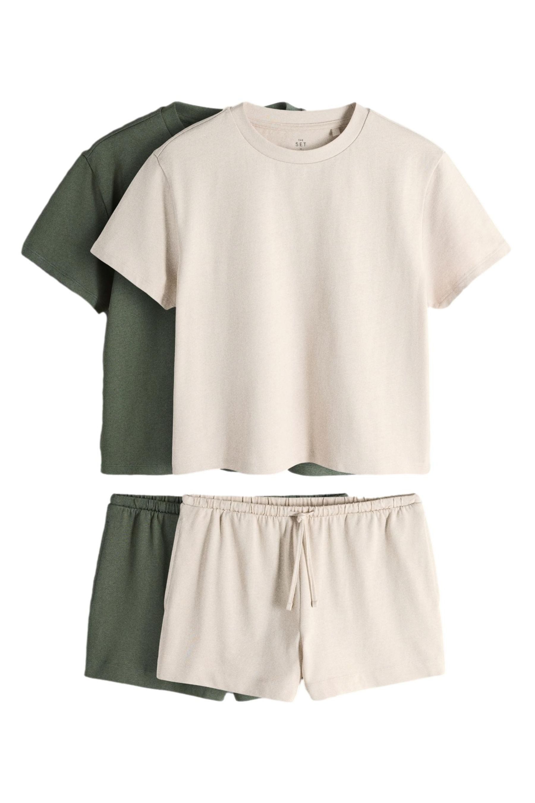 The Set Top & Hose The Set verkürztes T-Shirt und Shorts, 2er-Pack (4-tlg)