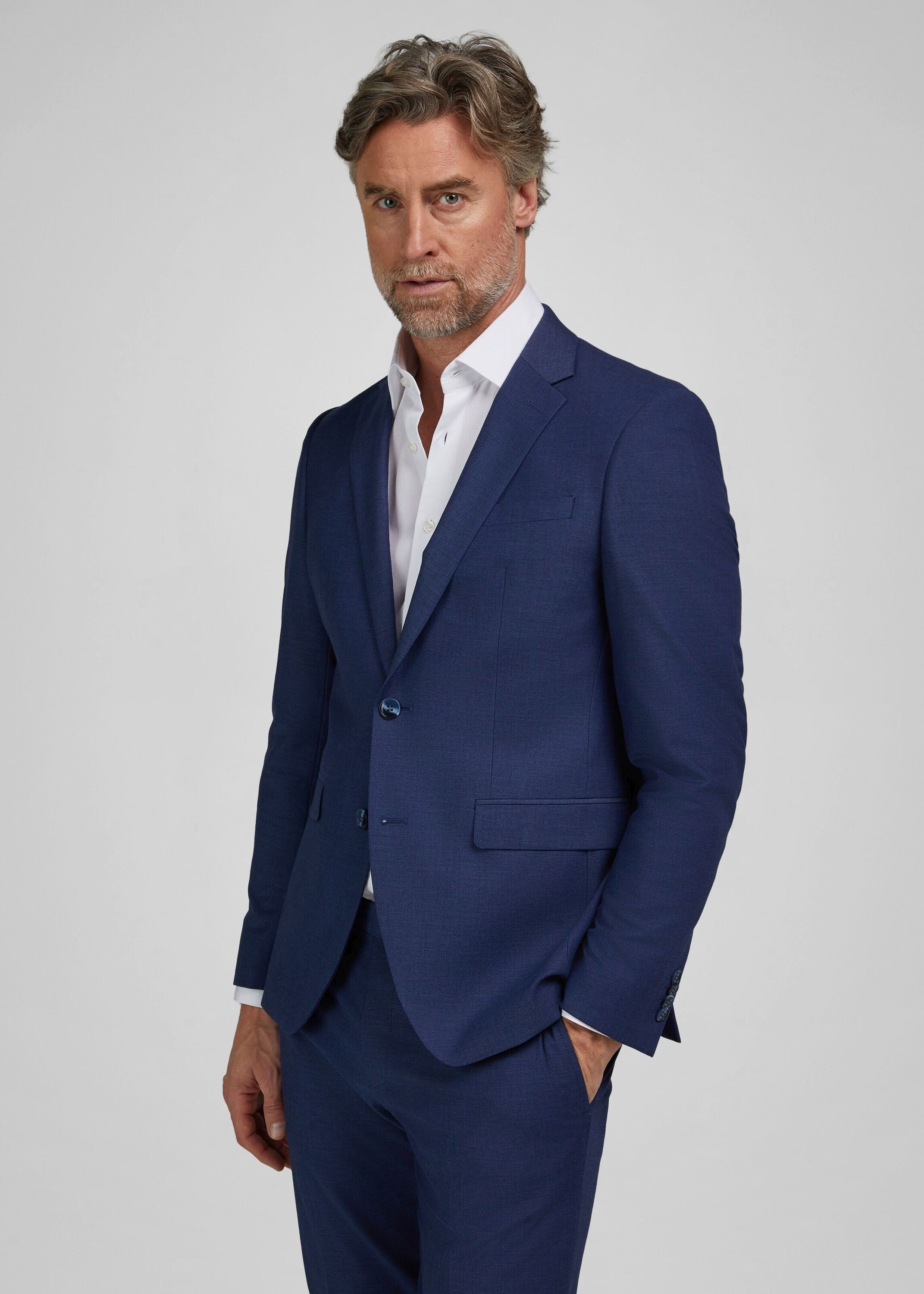 HECHTER PARIS Sakko Zweifarbig strukturierter Dobby-Oxford-Stoff für modernen Look