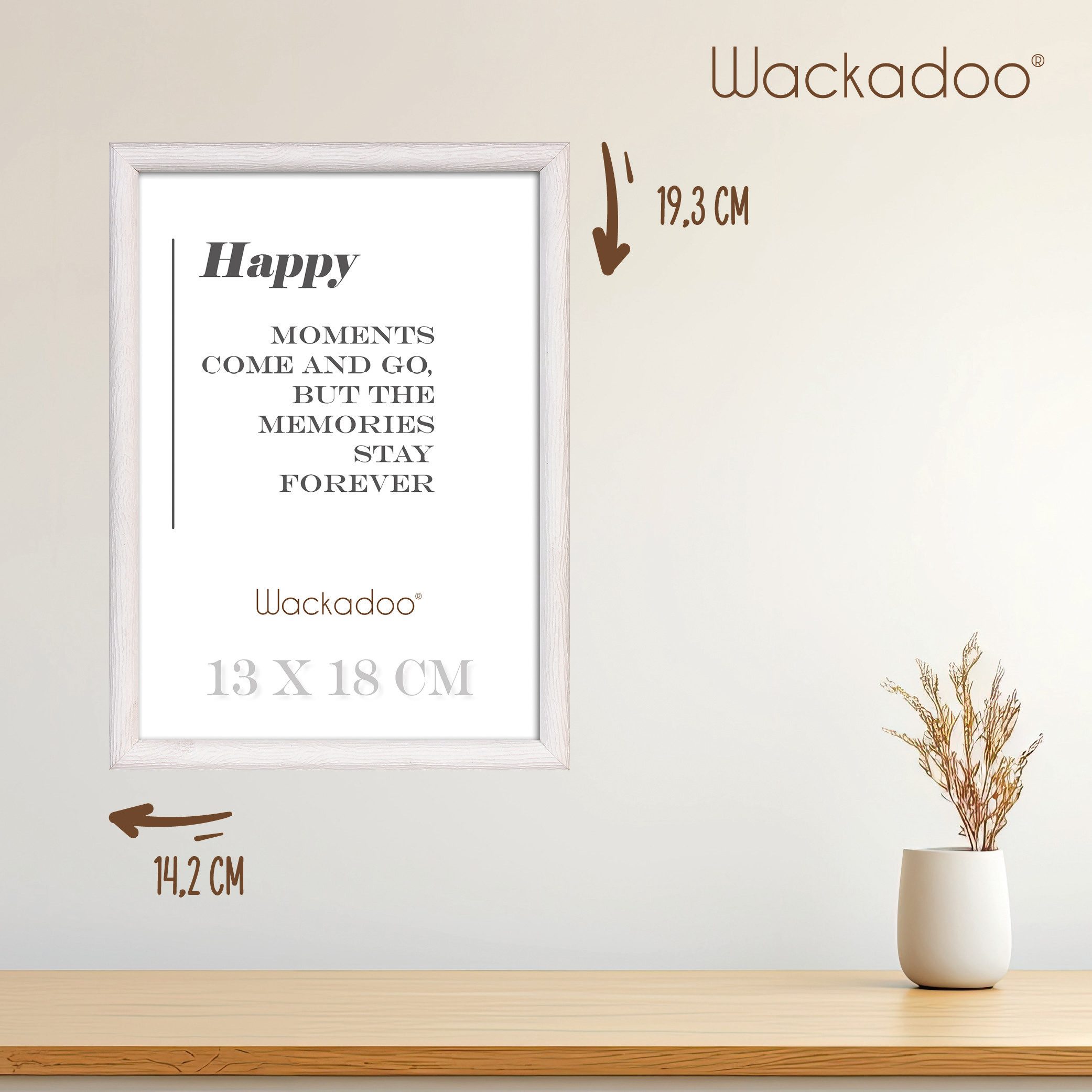 Wackadoo Living Bilderrahmen-Set HAPPY mit Glasscheibe günstig online kaufen