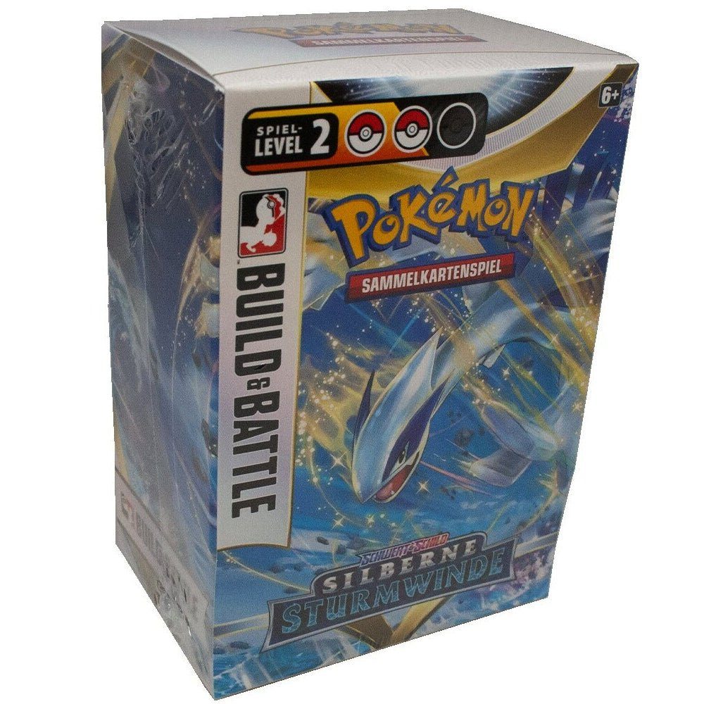 POKÉMON Sammelkarte Pokémon Schwert & Schild Silberne Sturmwinde Prerelease, 4 Booster Packungen Deutsch - LUGIA Artwork