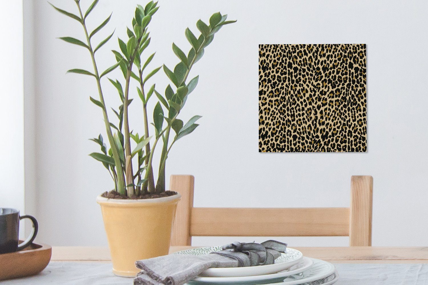 Bilder - für Schlafzimmer Druck OneMillionCanvasses® Panther Leinwandbild Wohnzimmer (1 St), Leinwand Tiere, - Muster