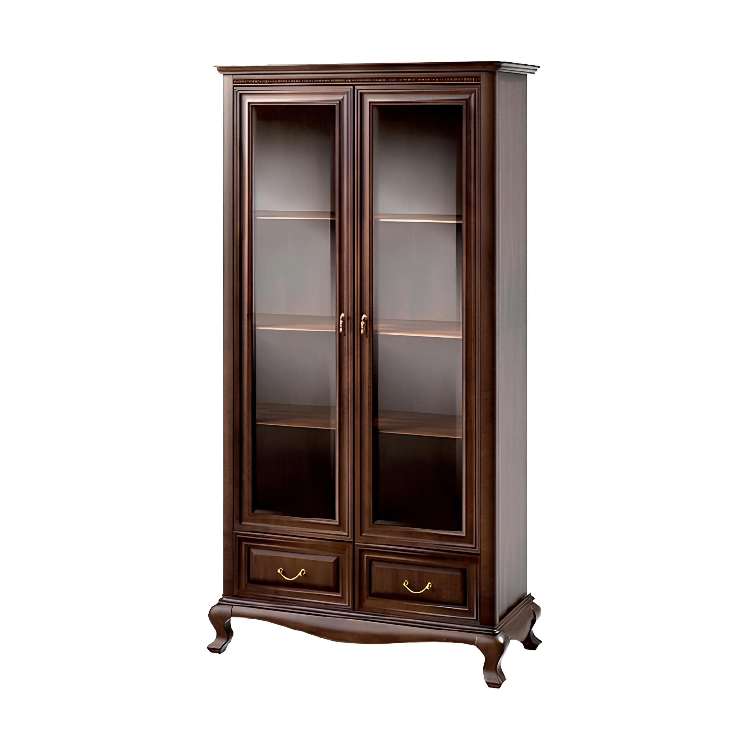 Xlmoebel Vitrine Klassischer Vitrinenschrank mit Glasfront für stilvolle Präsentation (1-St., Klassische Vitrine Vitrinenschrank Vitrinen - Model V-W2 Vitrine) Hergestellt in Europa