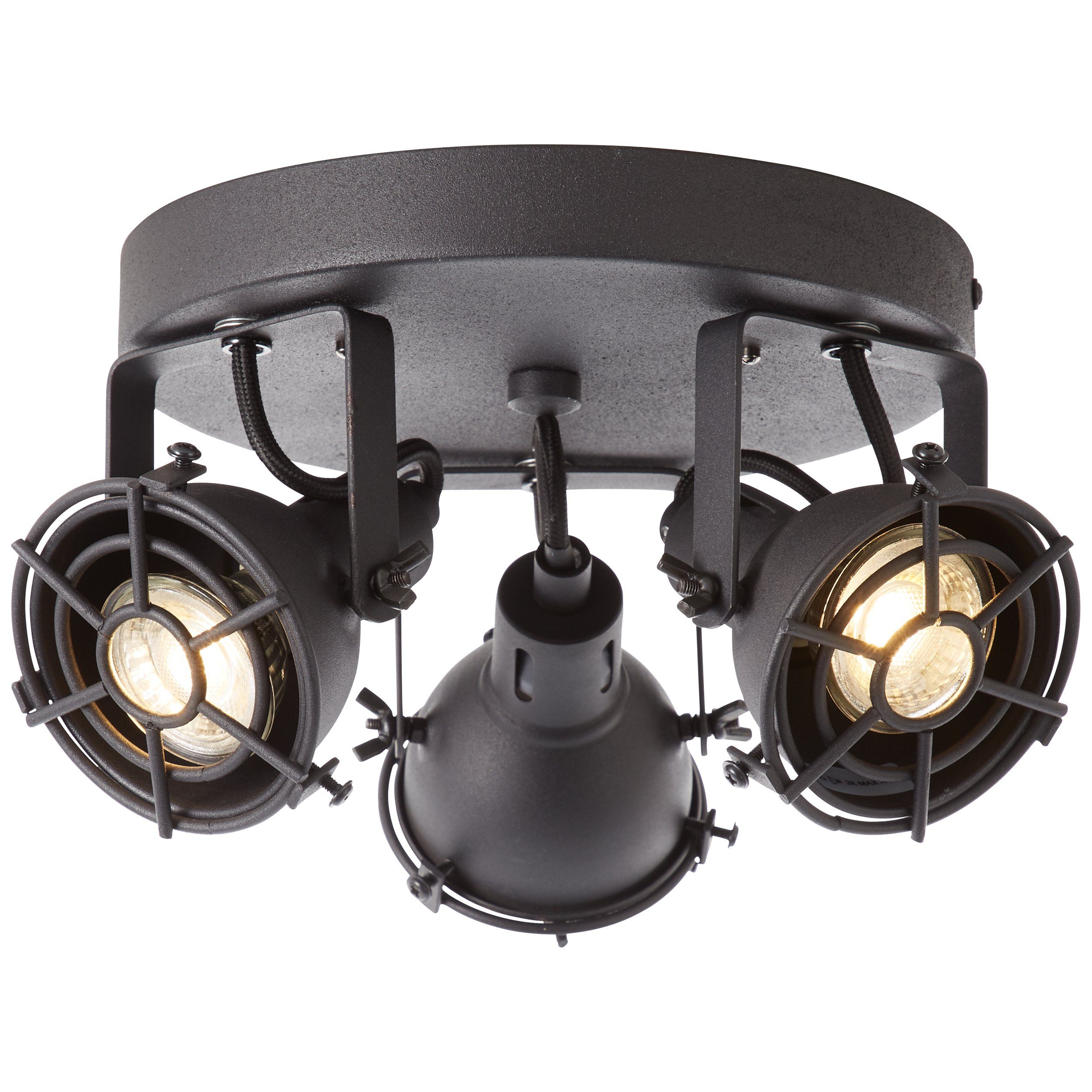 Lightbox Deckenleuchte, LED wechselbar, Ø LEDs x 345 GU10, 15 cm, lm, Spotrondell, inkl. 3 24 schwenkbar, cm, warmweiß