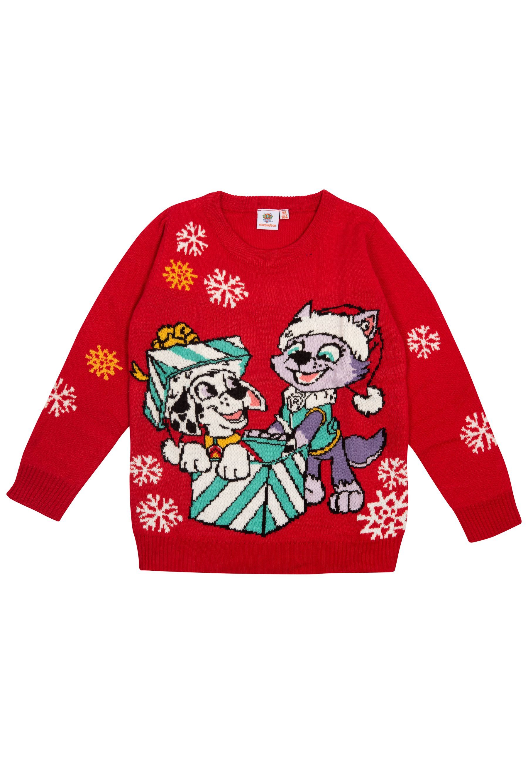 Rot Winterpullover Labels® Weihnachtspullover Paw Marshall und Kinder Everest Patrol - United für
