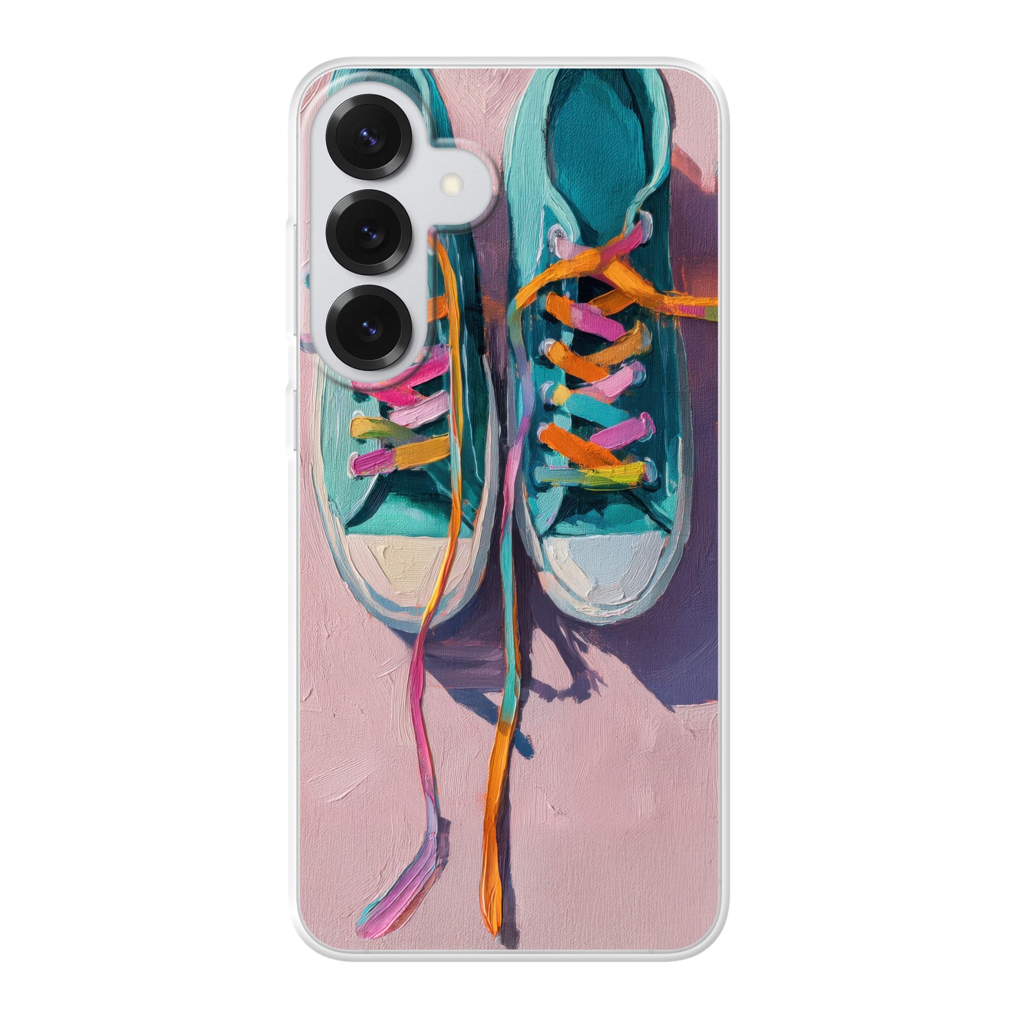 MuchoWow Handyhülle für Samsung Galaxy S26 Plus Turnschuhe - Schnürsenkel - Bunt - Farbton, Smartphone-Bumper, Print, Handy Schutzhülle Dünn