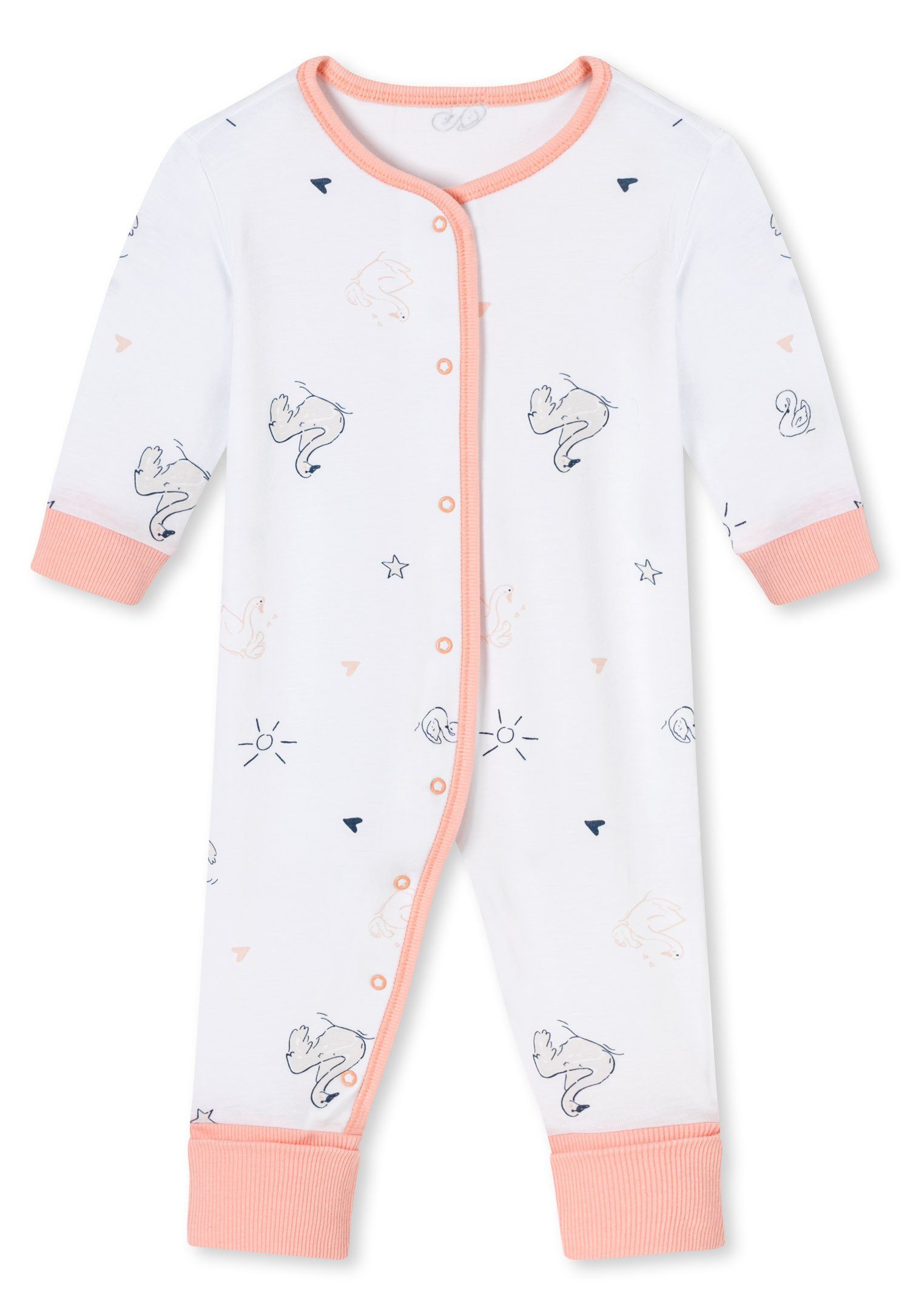Schiesser Baby Schlafanzug Mädchen 1-tlg Strampler mit Fuß rosa Gr 56-92