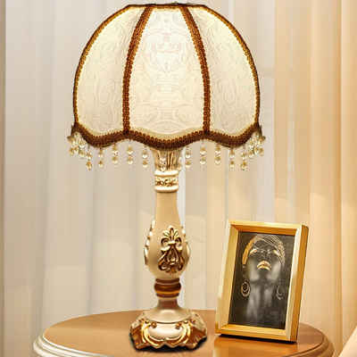 KUGI LED Tischleuchte LED Tischleuchte Retro Schreibtischlampe Vintage Blumenmuster E27, Kostenlose 5W LED-Lampe, Landhaus Stil Lampe für Nachttisch Beistelltisch Nachttischlampe Tiffany Style Tischlampe