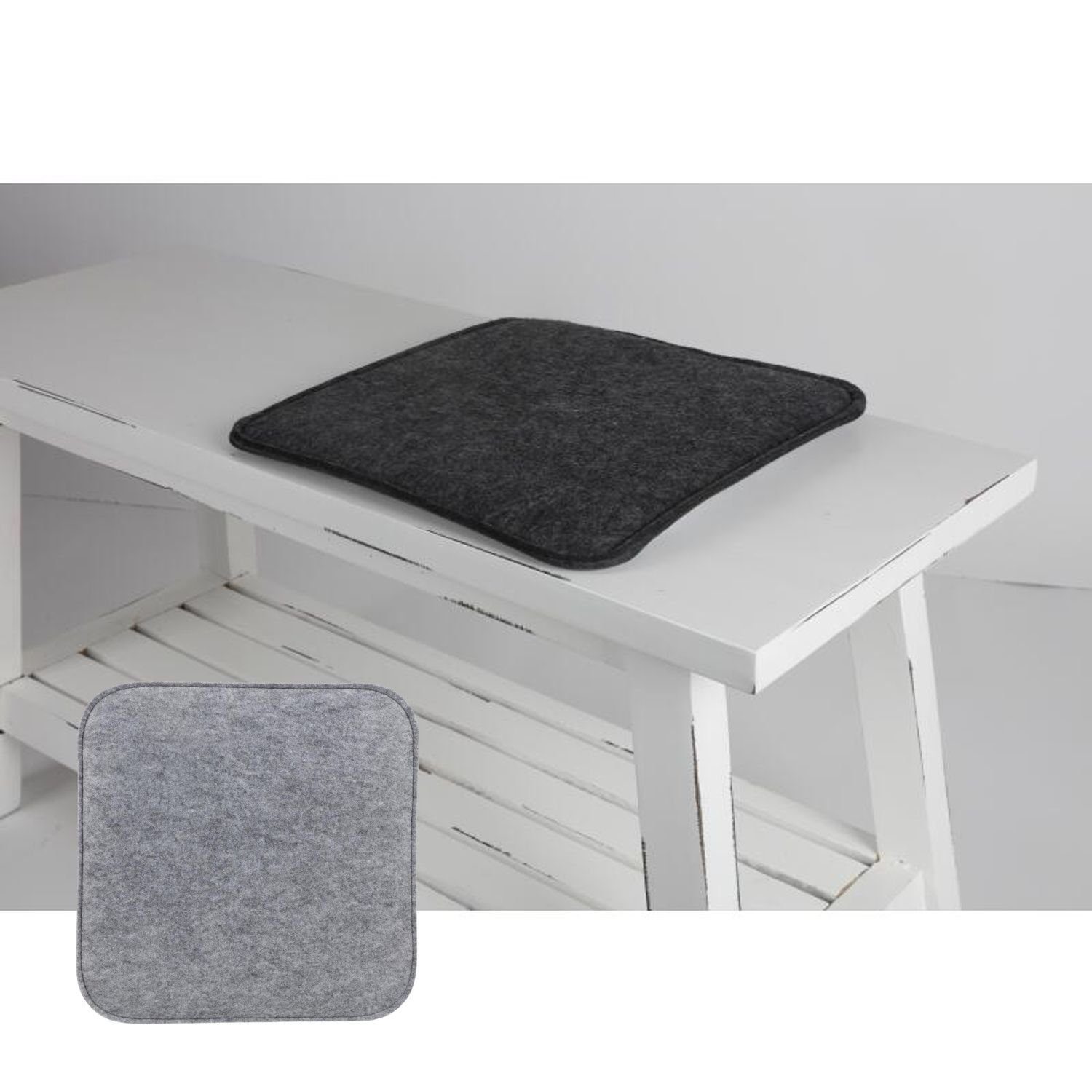 BURI Sitzkissen Filz Sitzkissen Grau Schwarz Stuhlauflagen Dekoration Polster Sessel