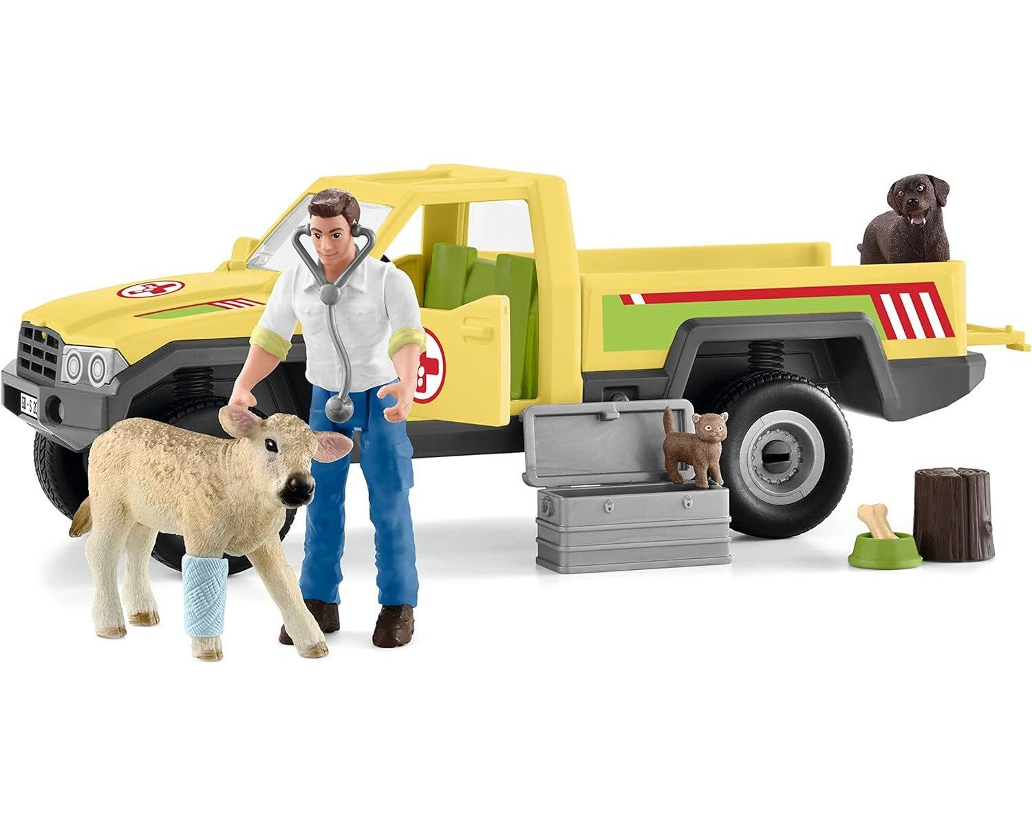 Schleich® Spielfigur Tierfiguren dem auf - Farm Bauernhof Tierarztbesuch World