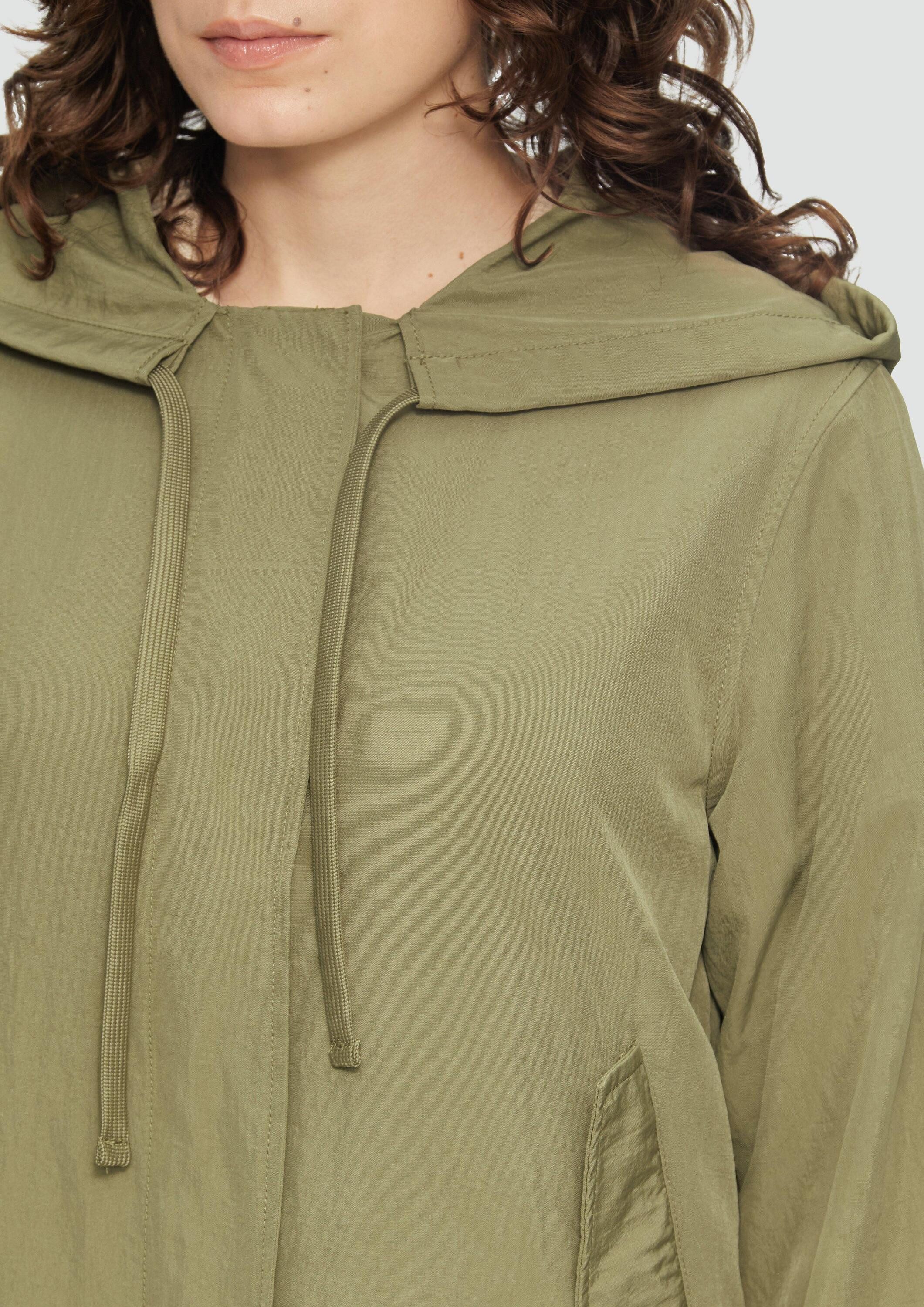 QS Parka Outdoor-Mantel Legerer Nylonparka mit Kapuze