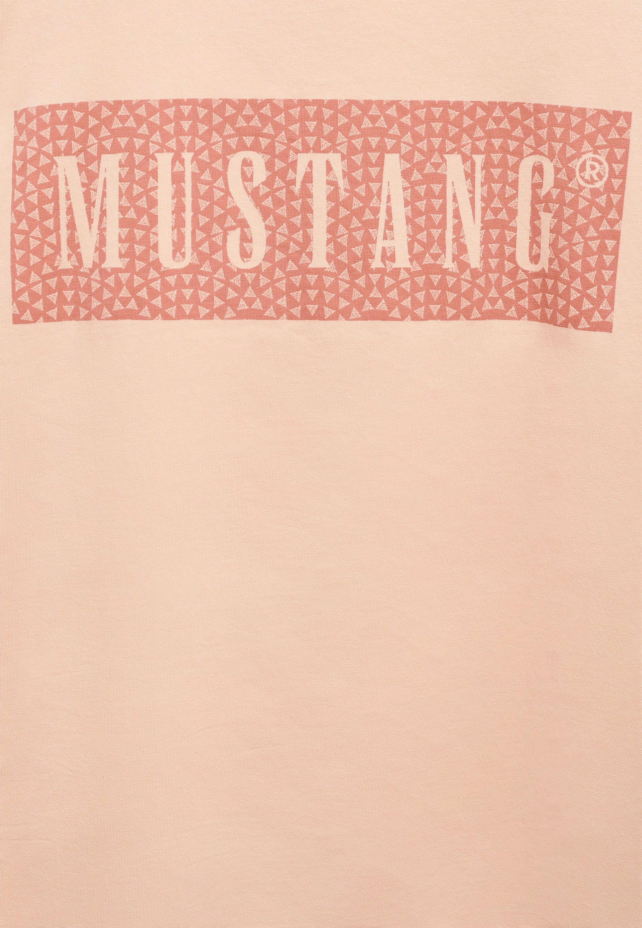 MUSTANG Kurzarmshirt Mustang T-Shirt Print-Shirt hellrosa