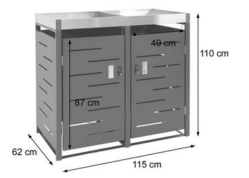 MCW Mülltonnenbox MCW-H40b, Mit Kippvorrichtung, erweiterbar, Magnetischer Türverschluss
