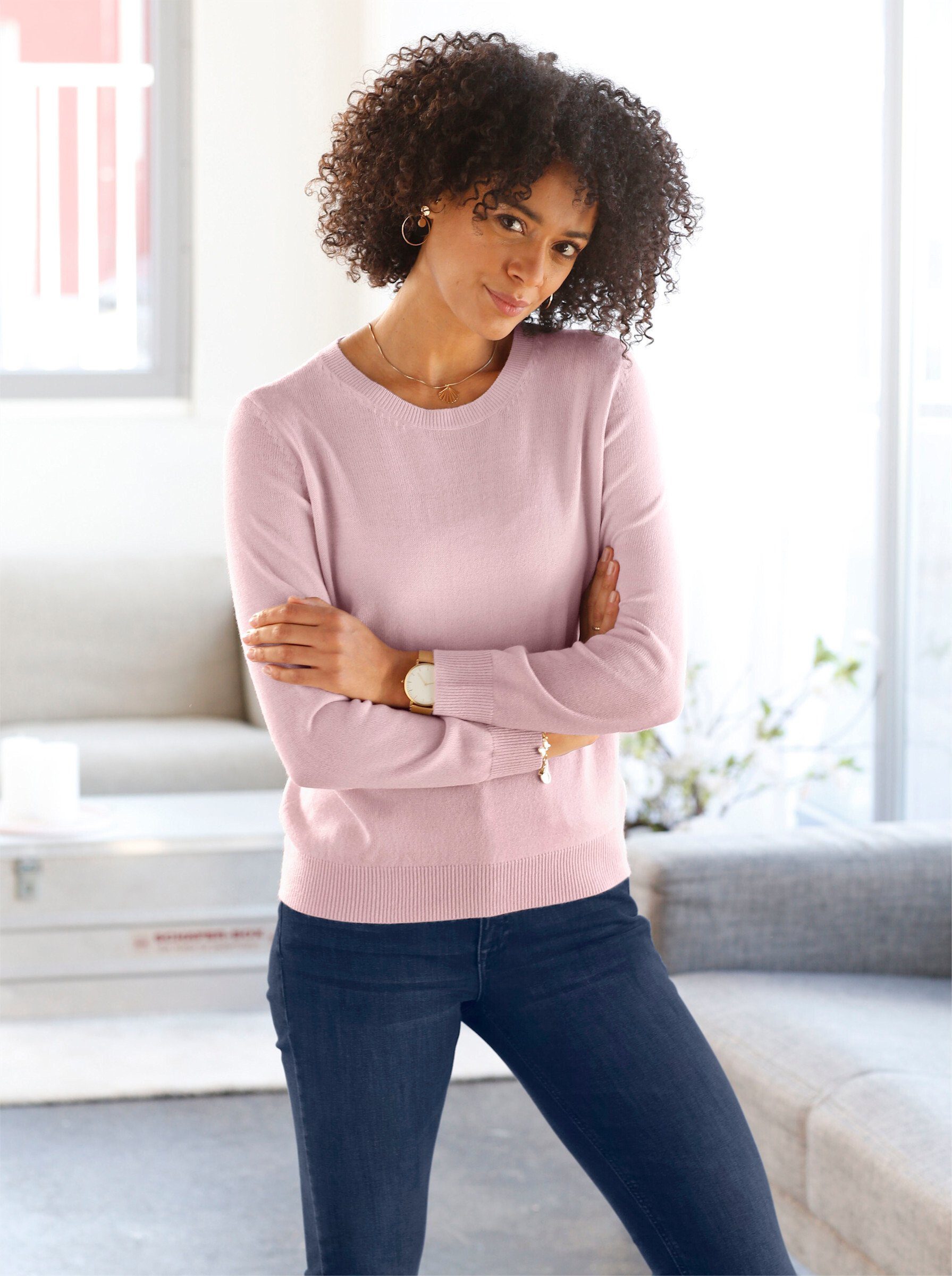 Strickpullover Rundhalspullover