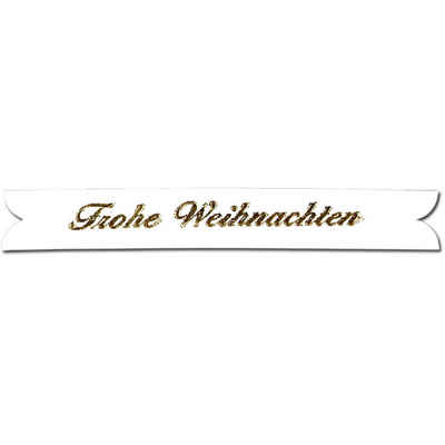 MEYCO Hobby Bastelperlen Spruchband m.Goldschr.90x12 mm, Frohe Weihnachten