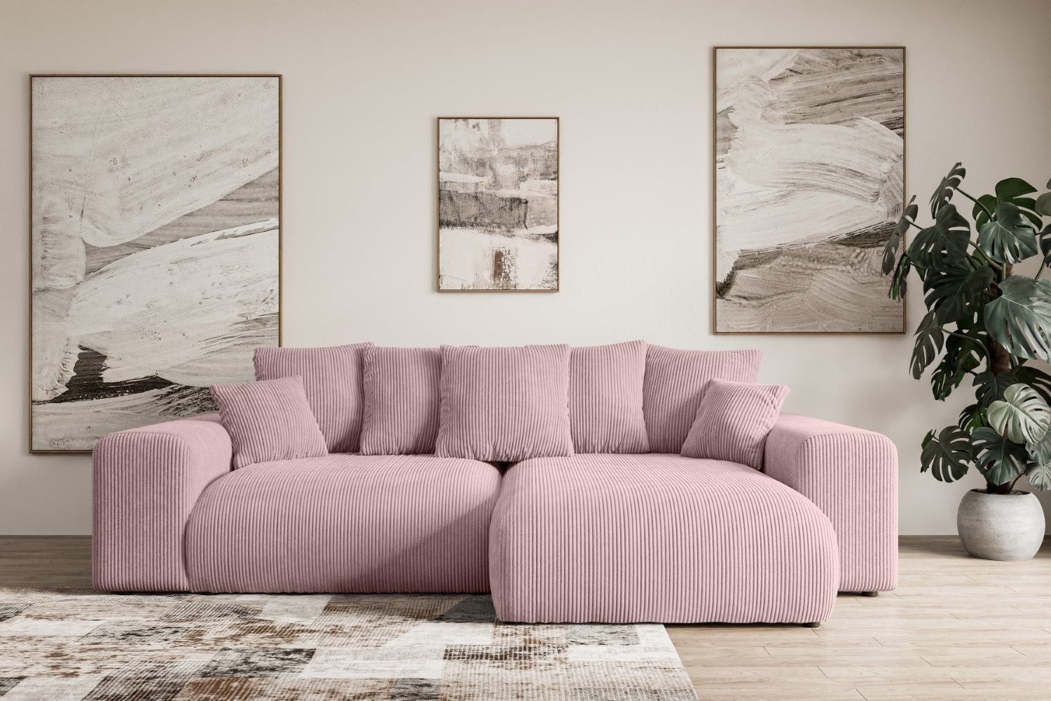 ALTDECOR Ecksofa ESKAR-L, Couch mit Schlaffunktion, Wohnzimmer