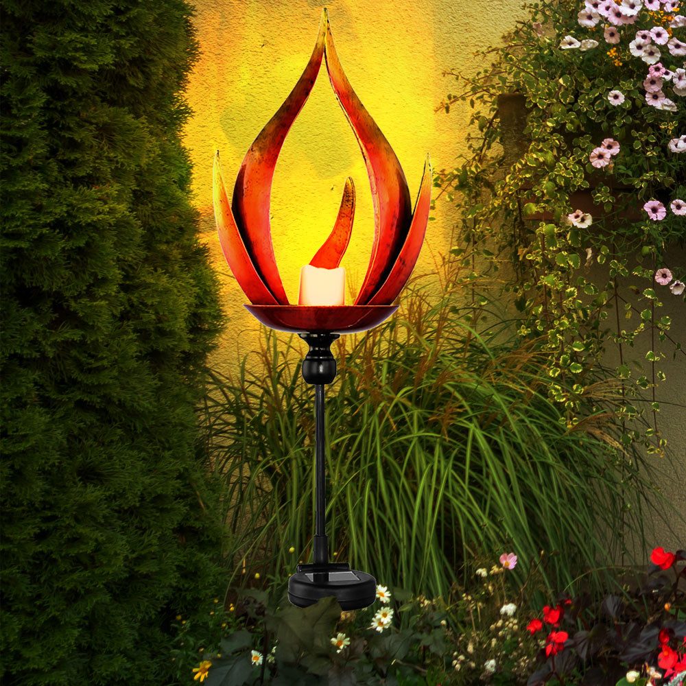 GLOBO LIGHTING Außen-Stehlampe, LED-Leuchtmittel fest verbaut, Warmweiß, Solarleuchte Solarlampe Außenleuchte Gartenleuchte