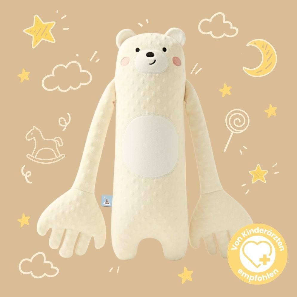 Winch Babykissen Teddybär XL - Klopfer für Kinder, schnelles und ruhiges Einschlafen, hypoallergene Materialien, kinderfreundlich, wärmend, Fernbedienung