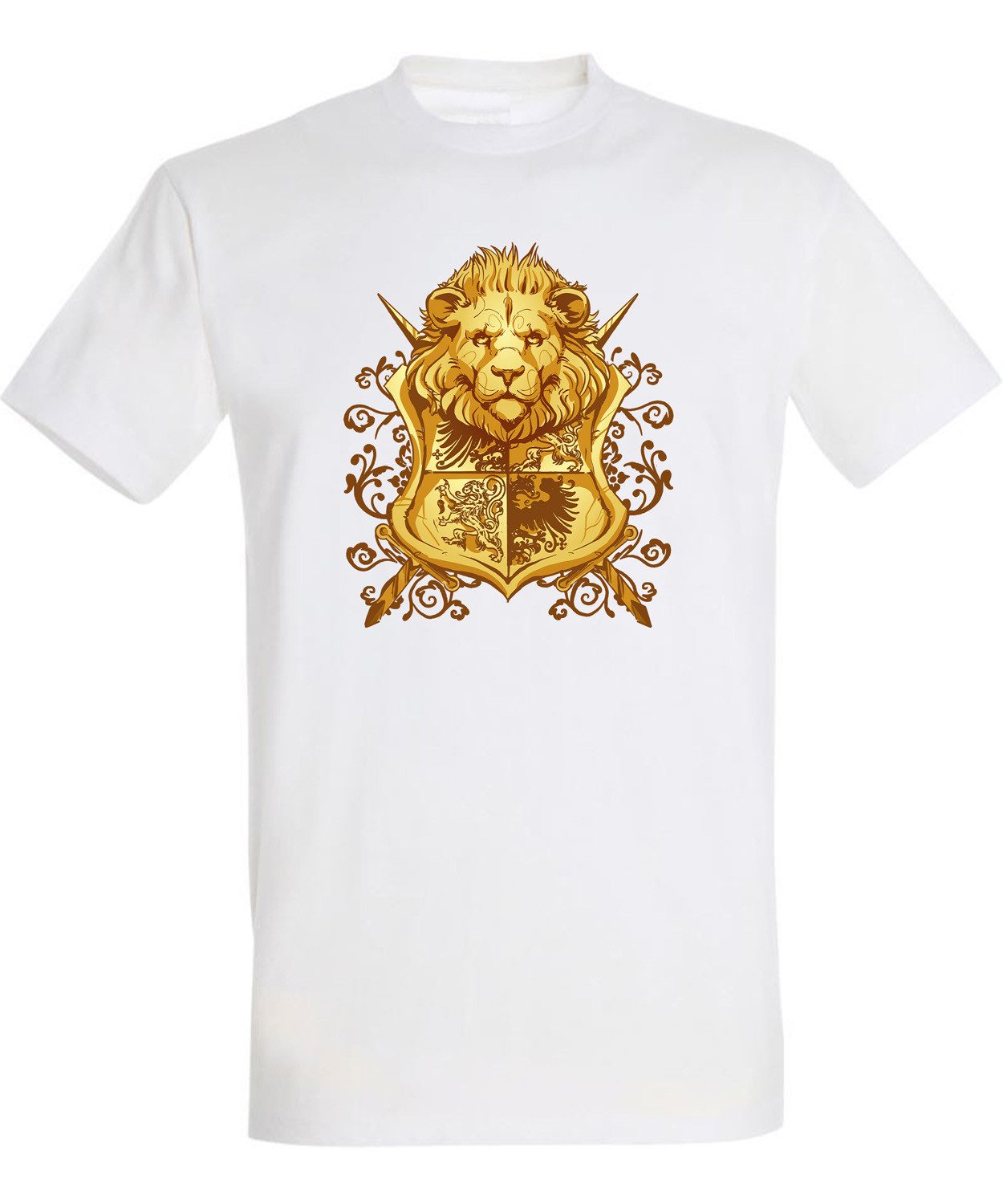 T-Shirt Herren Print Shirt - Majestätisches Löwenwappen T-Shirt