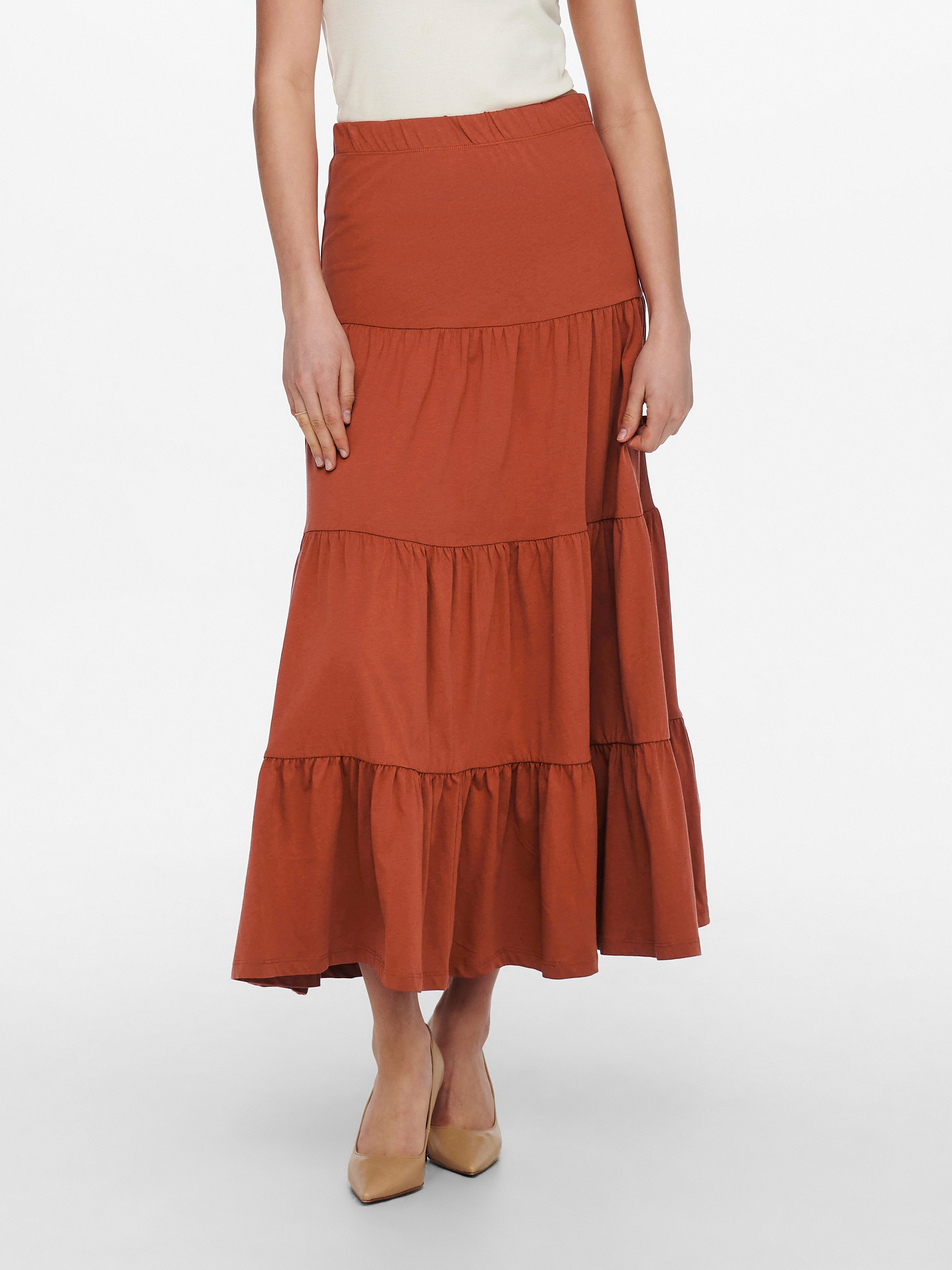 ONLY Maxirock ONLMAY MAXI SKIRT Baumwolle, mit Volant günstig online kaufen