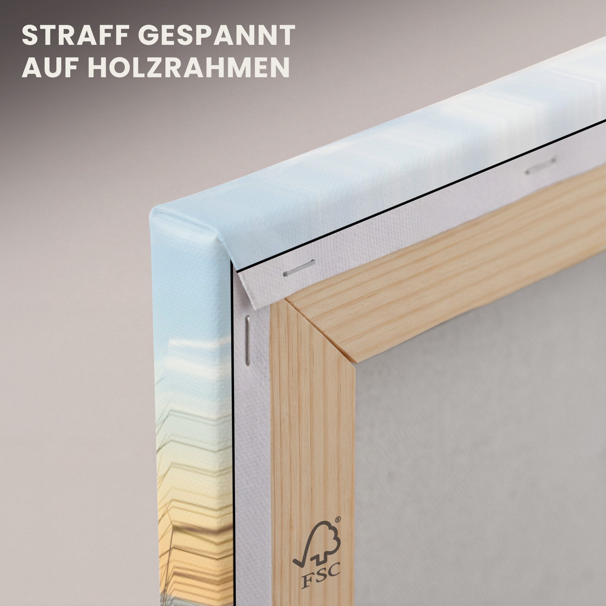 OneMillionCanvasses® Leinwandbild Panorama Strand - Sonne - Düne - Gras - Sand - Horizont, Fotodruck (1 St), Wandbild, Deko Schlafzimmer Wohnzimmer Flur 60x20 c – Bild 5 von 5