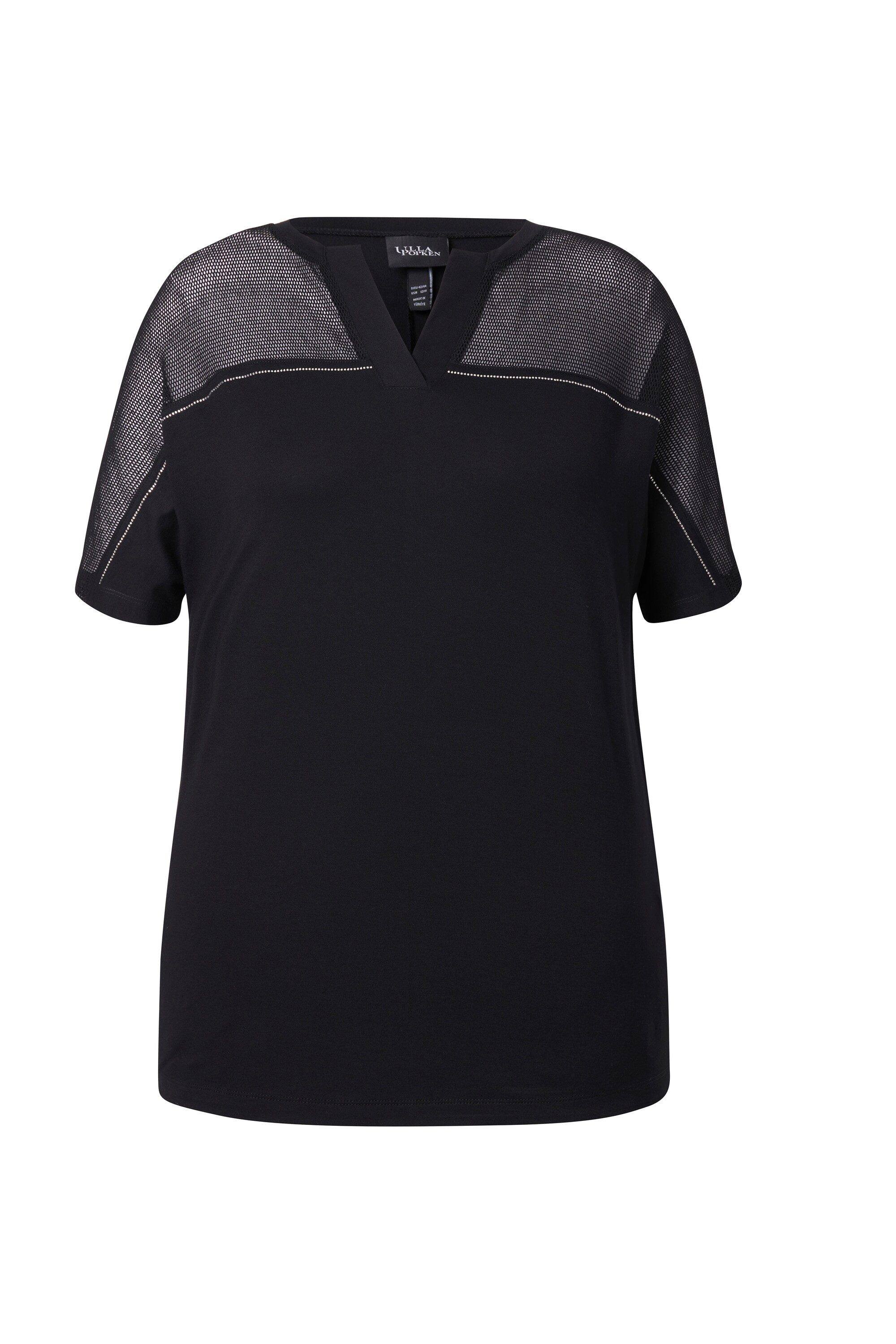 Ulla Popken T-Shirt Shirt Mesheinsatz oversized günstig online kaufen