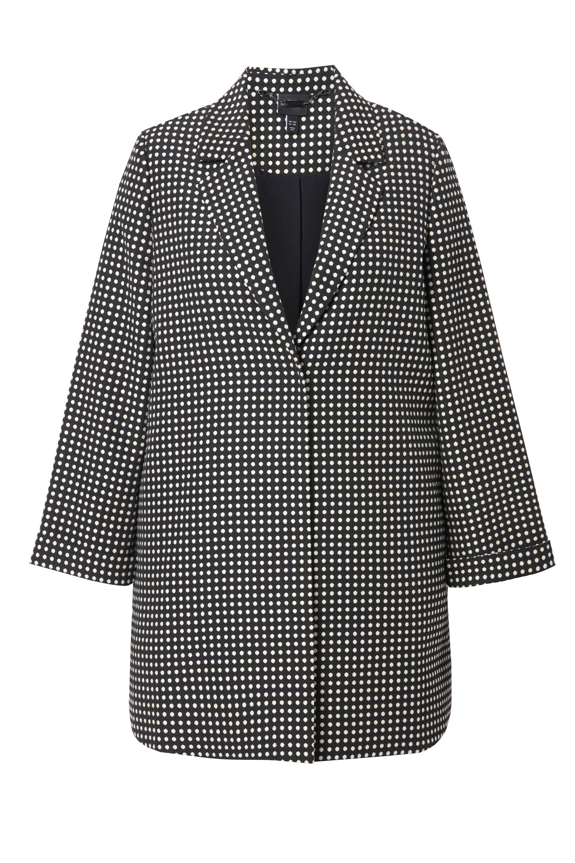 Ulla Popken Sommerjacke Jacquard-Jacke A-Linie Reverskragen günstig online kaufen