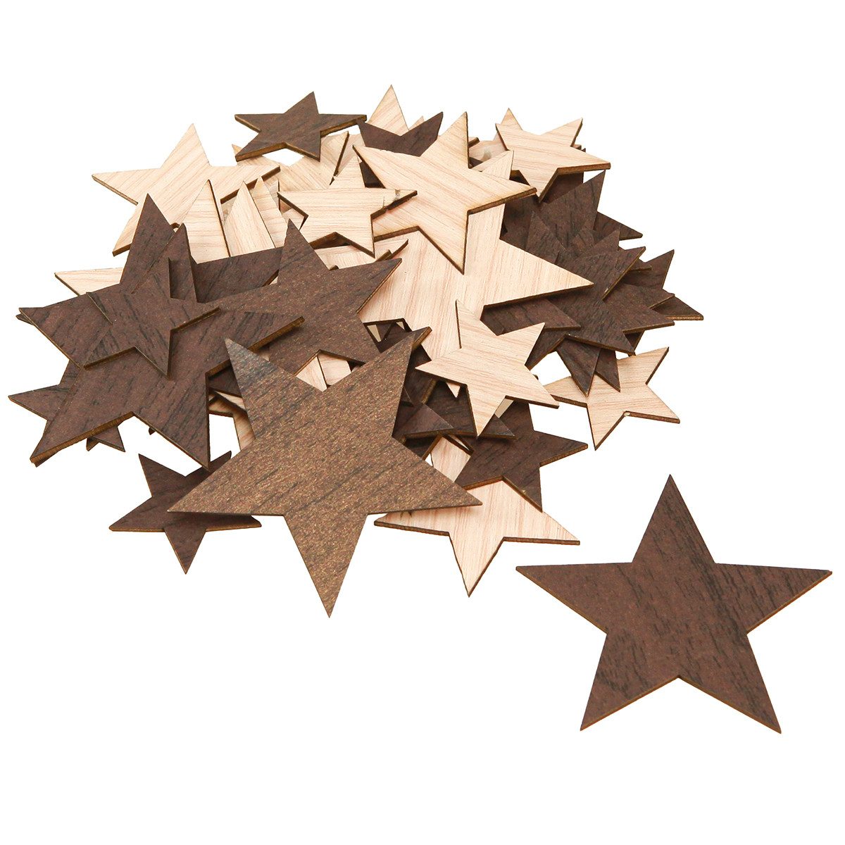 Florists Products Weihnachtsmann Deko Holzsterne für weihnachtliche Dekoration und Bastelideen, 48 Stü