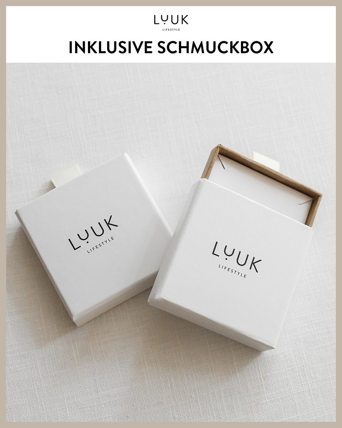 LUUK LIFESTYLE Paar Infinity, inklusive Ohrstecker Schmuckbox & modernes Design, Gold hautverträglich, wasserfest alltagstauglich, schöner