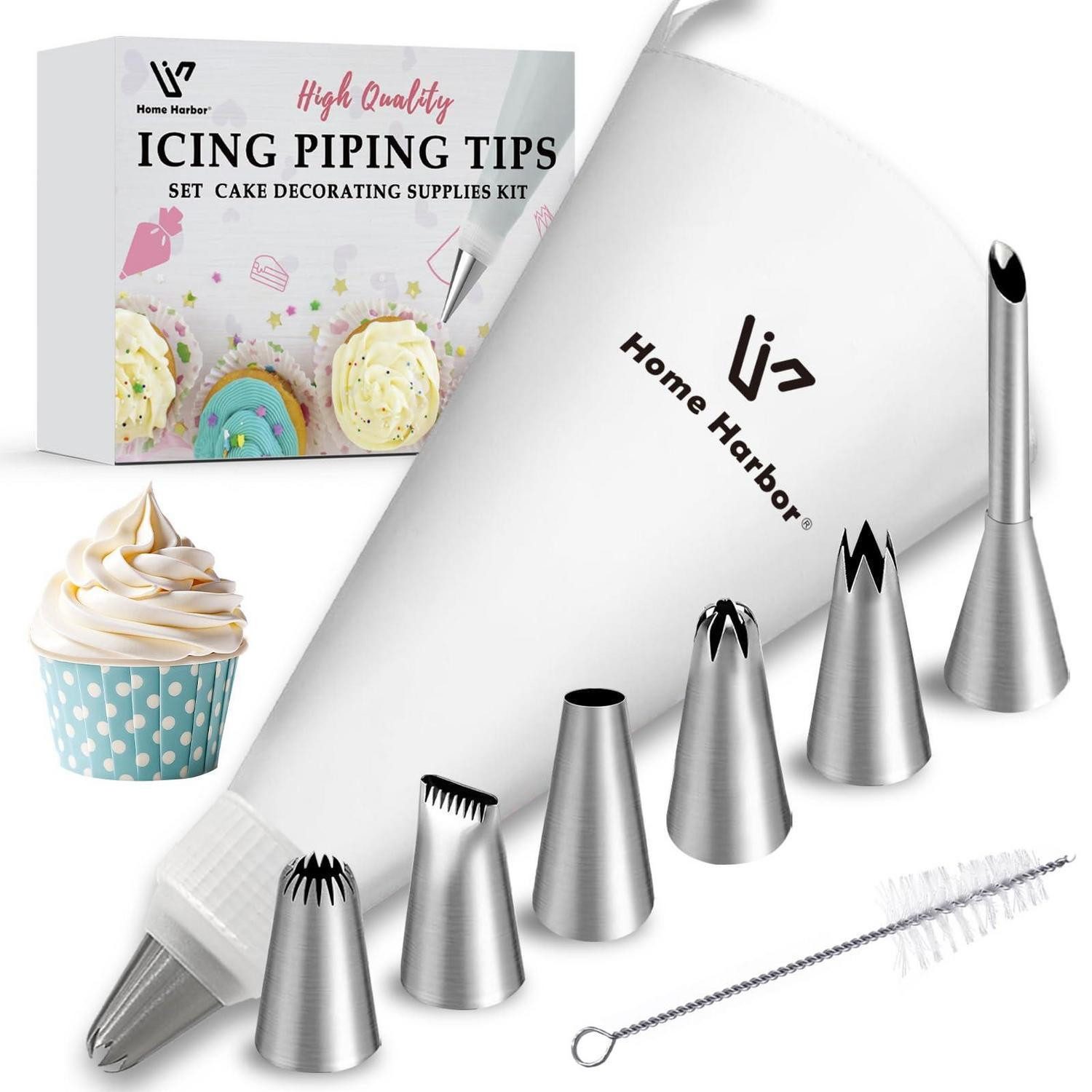 LuxusKollektion Spritzbeutel Spritzbeutel Set mit 6 Edelstahldüsen